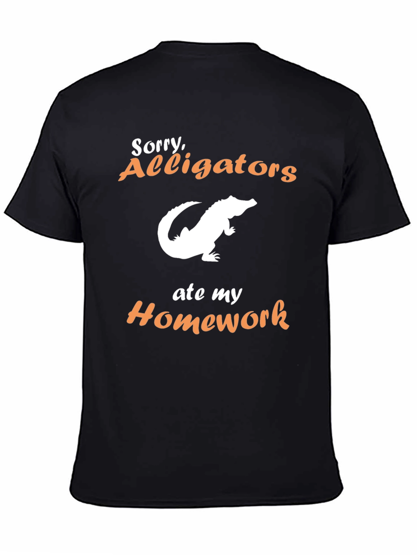 Black Alligators Ate My Homework T-Shirt - Funny Novelty Tee view 4