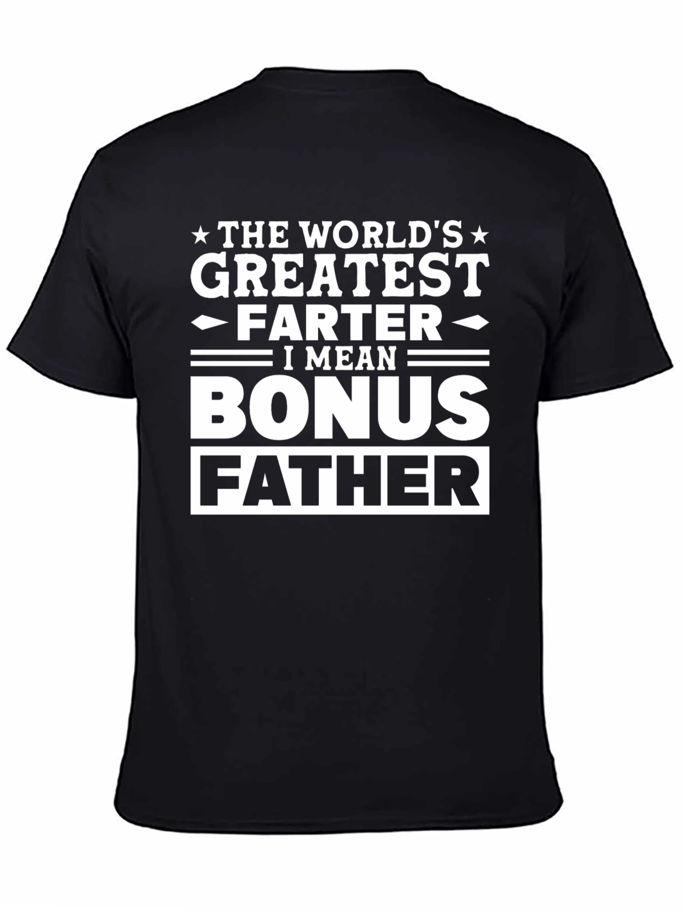 Black Funny Bonus Father T-Shirt view 4
