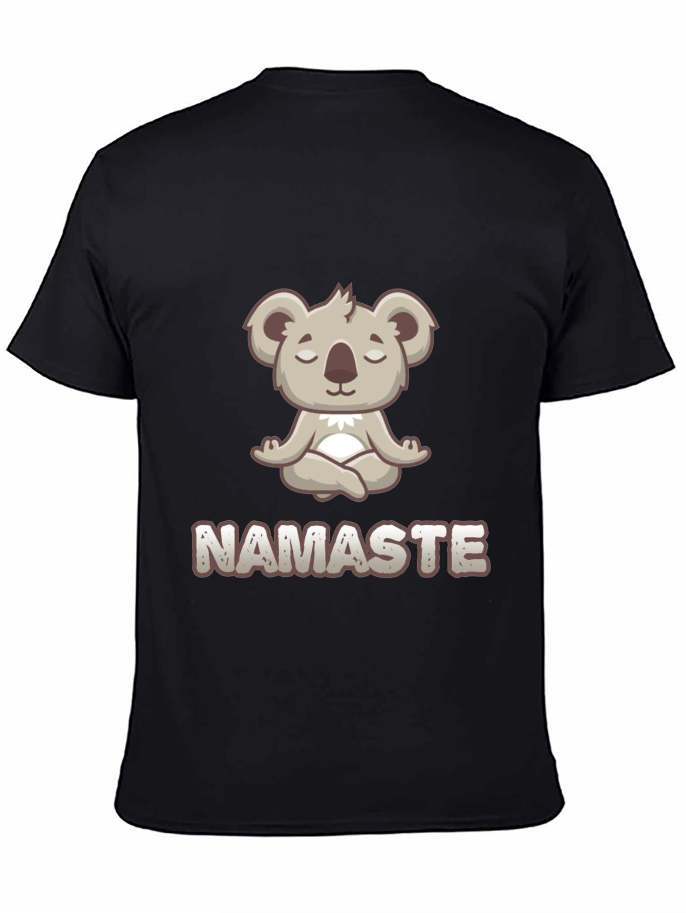 Black Namaste Koala Bear Meditation T-Shirt view 4