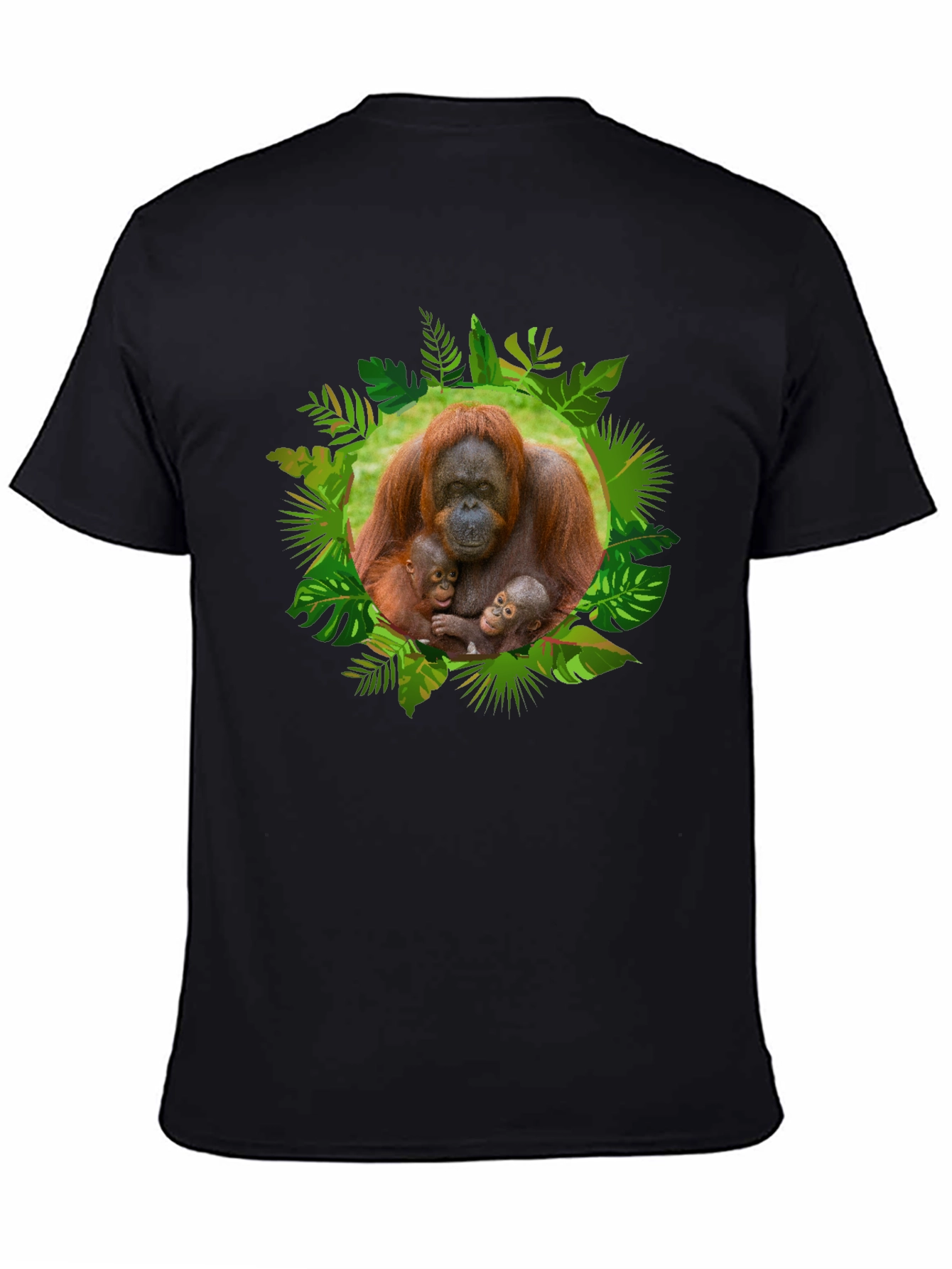 Orangutan Family Black T-Shirt - 4