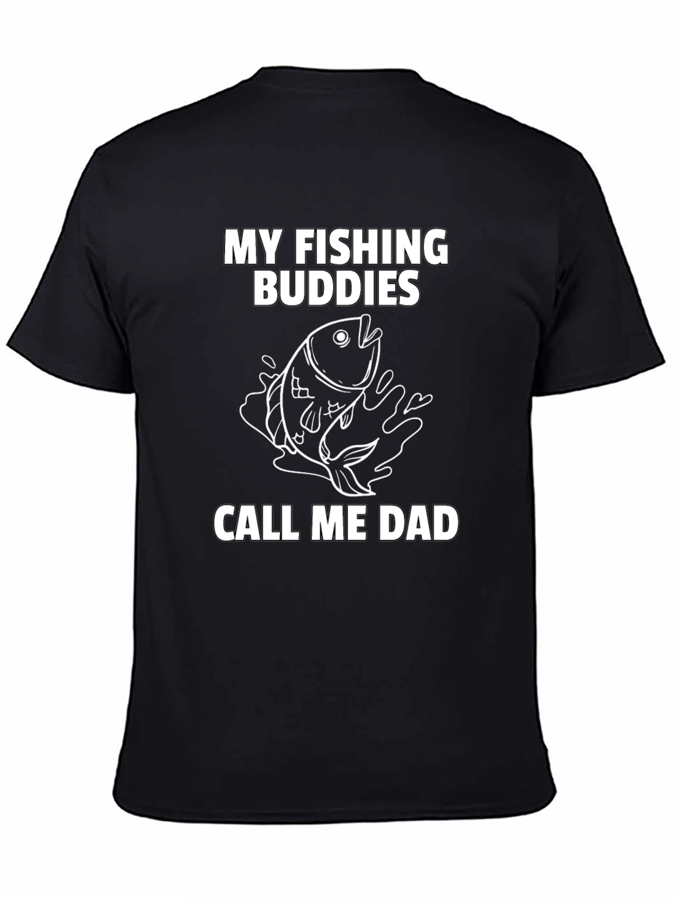 Black Fishing Buddies Dad T-Shirt - Angler Father's Day Gift view 4
