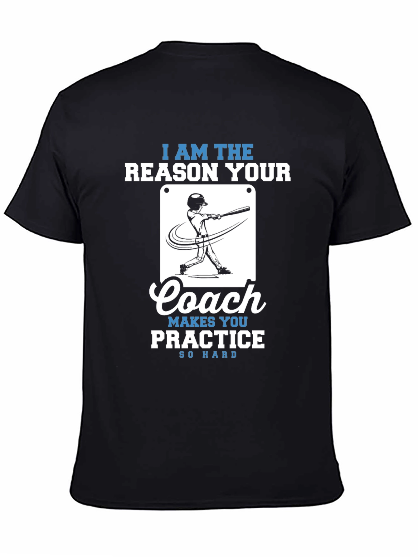 Black Baseball Coach T-Shirt - Practice So Hard view 4