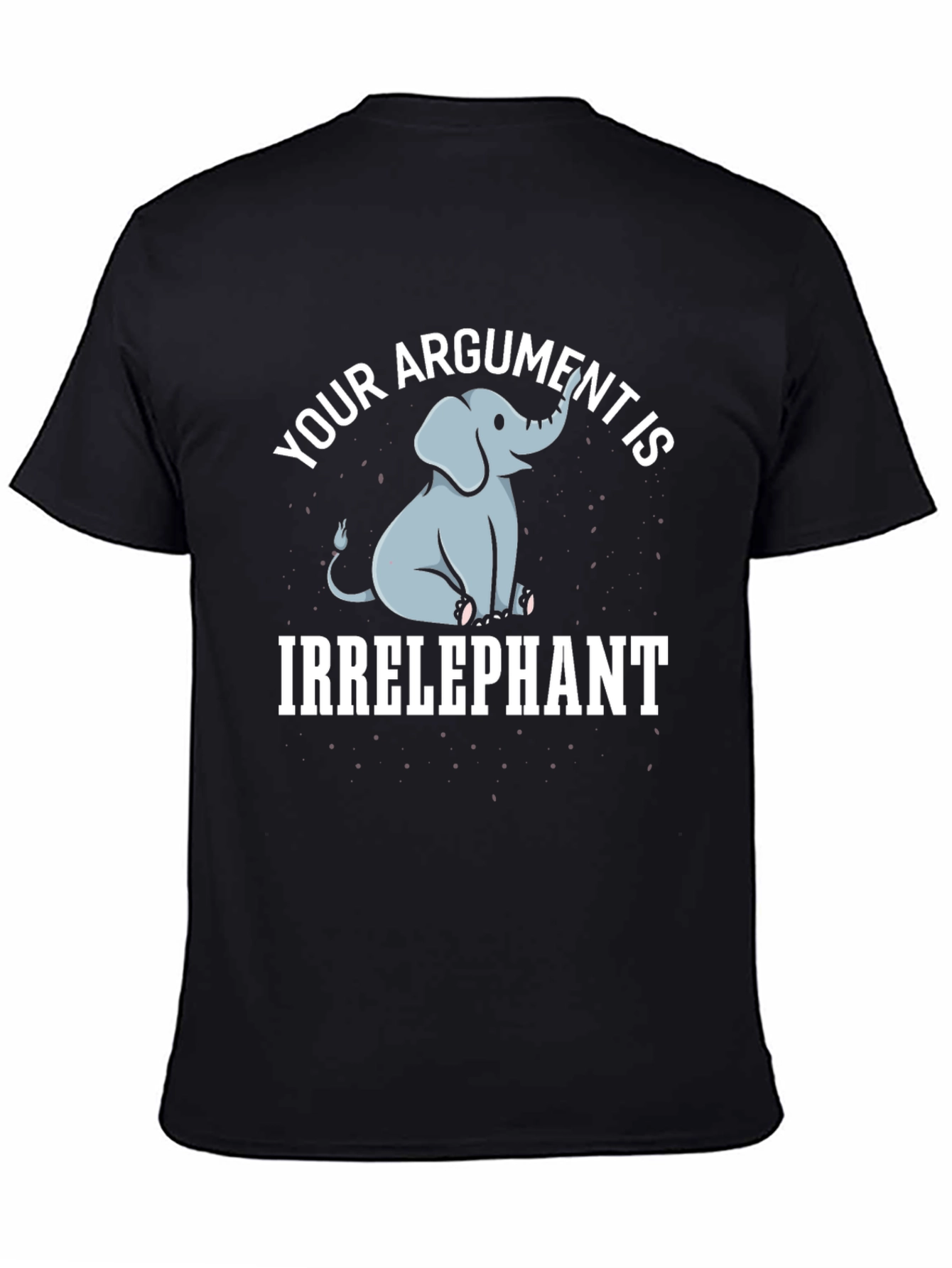Black Irrelephant Graphic Tee - Funny Elephant Argument T-Shirt view 4