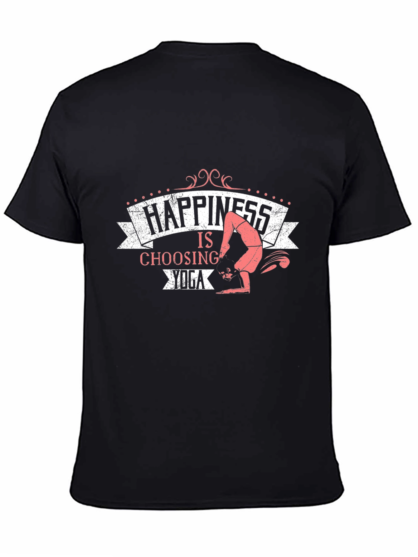 Black Happiness is Choosing Yoga Black Graphic Tee view 4