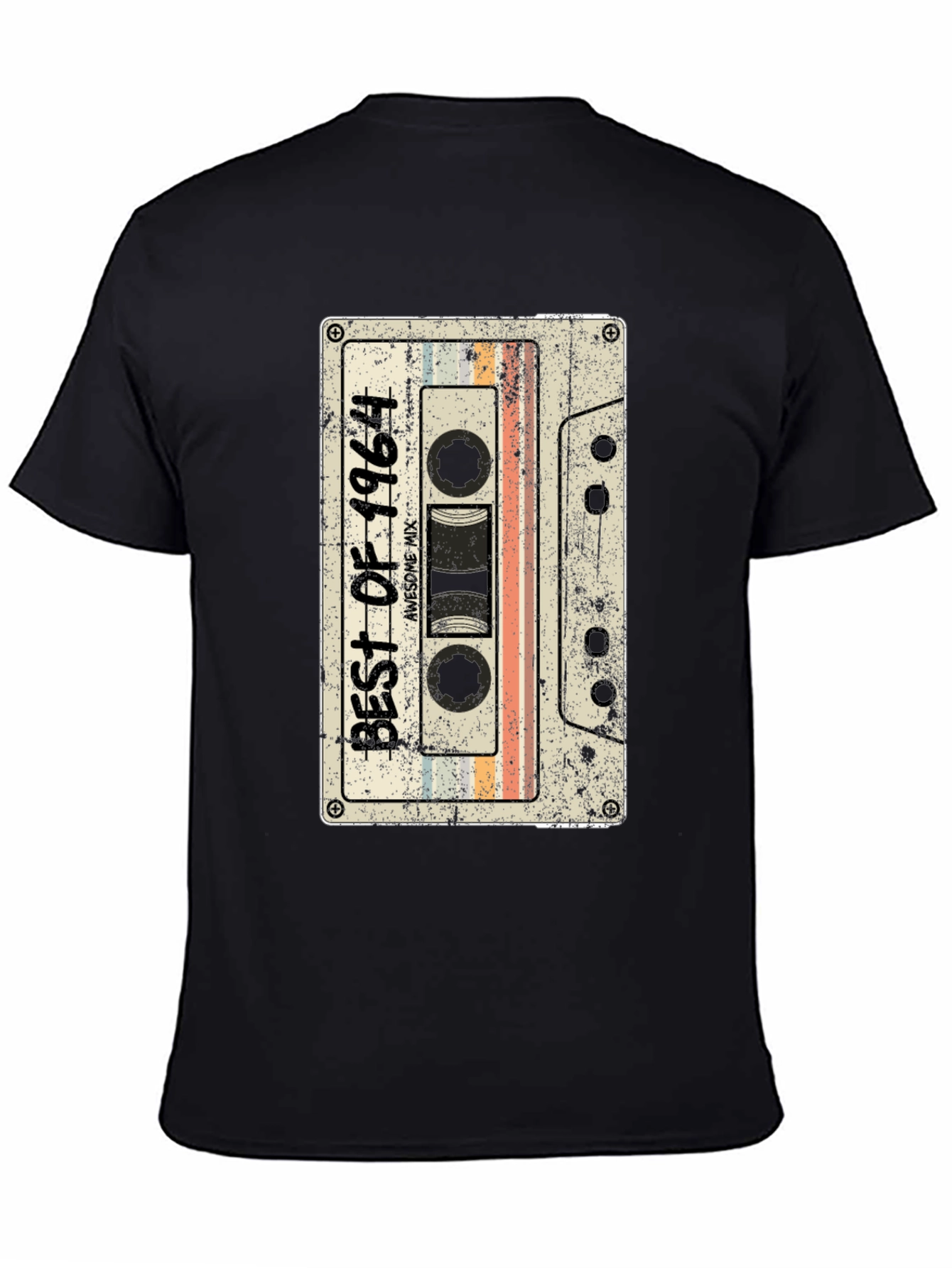 Black Retro Cassette Tape Graphic T-Shirt view 4