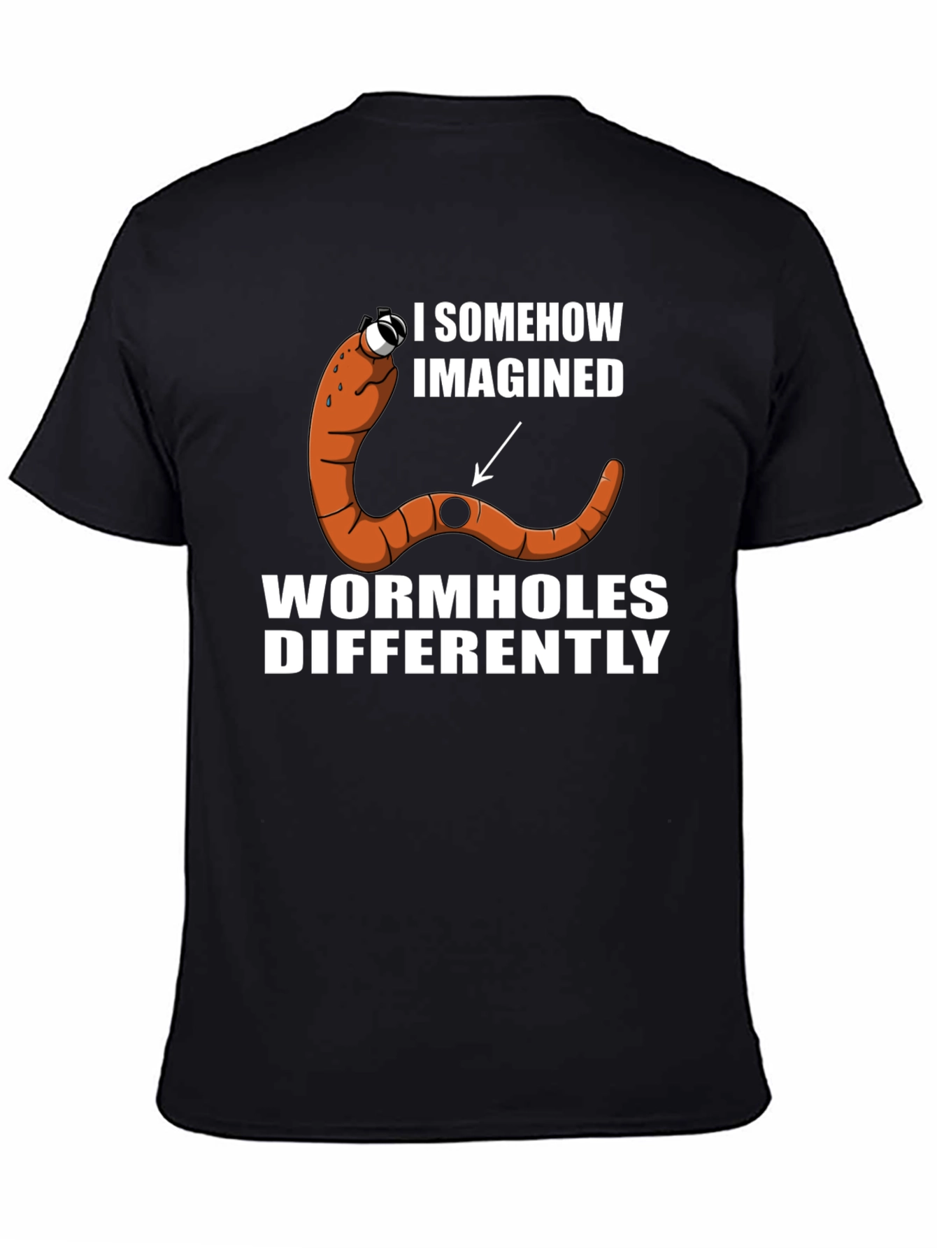Black Wormhole Humor Graphic T-Shirt view 4