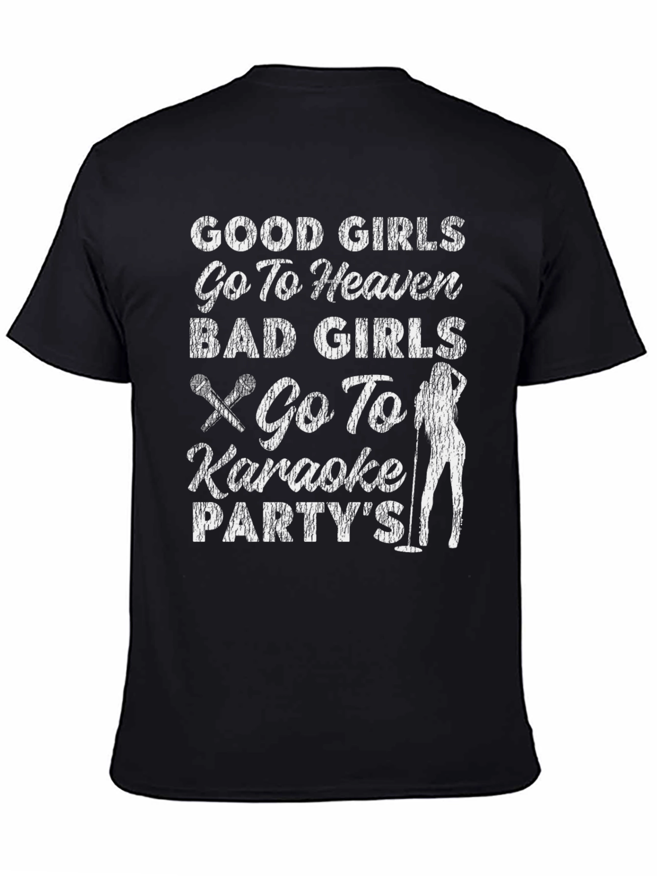Black Good Girls Karaoke Party T-Shirt view 4