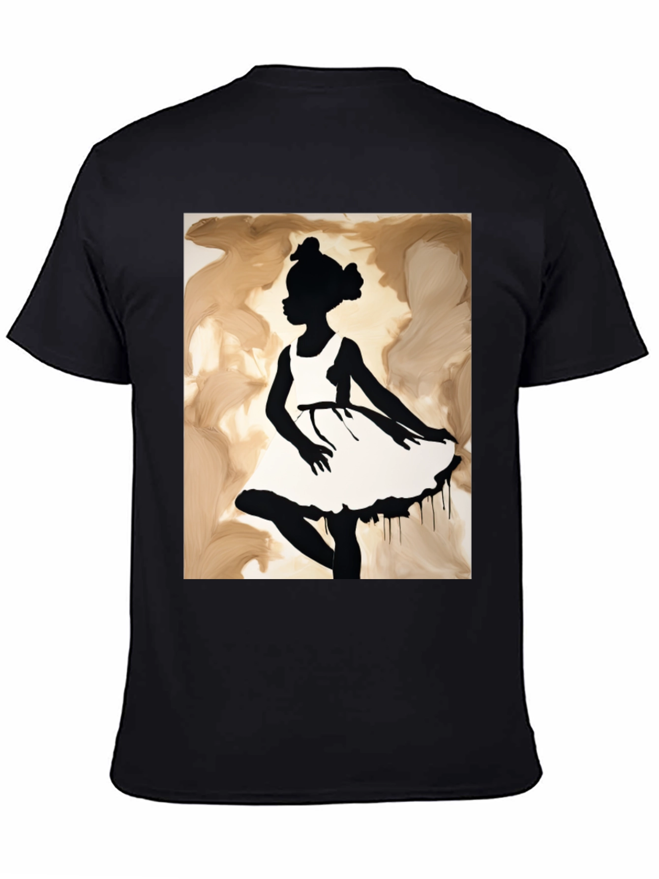 Black Silhouette Girl Graphic Tee - Black view 4
