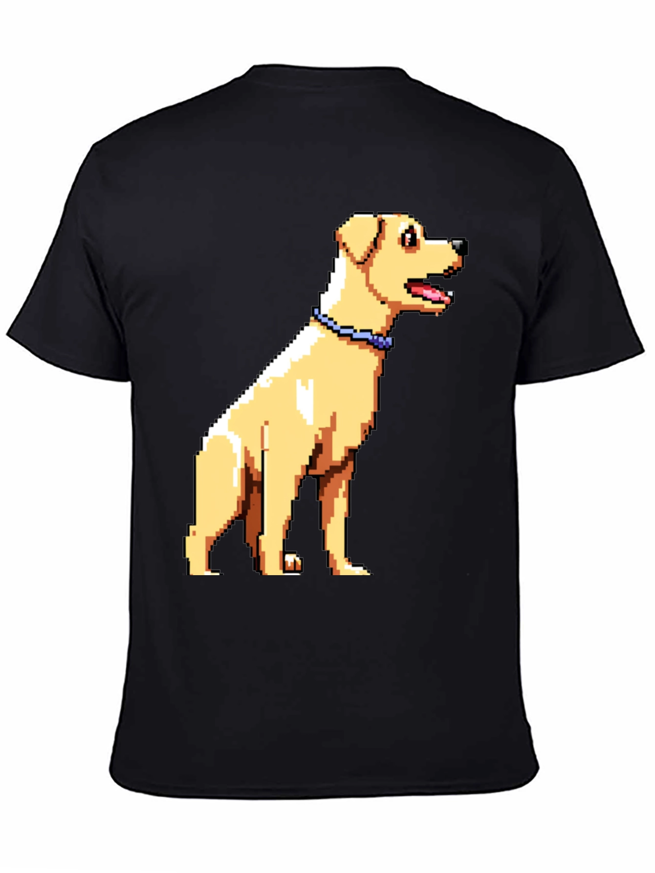 Black Pixel Art Dog Graphic T-Shirt view 4