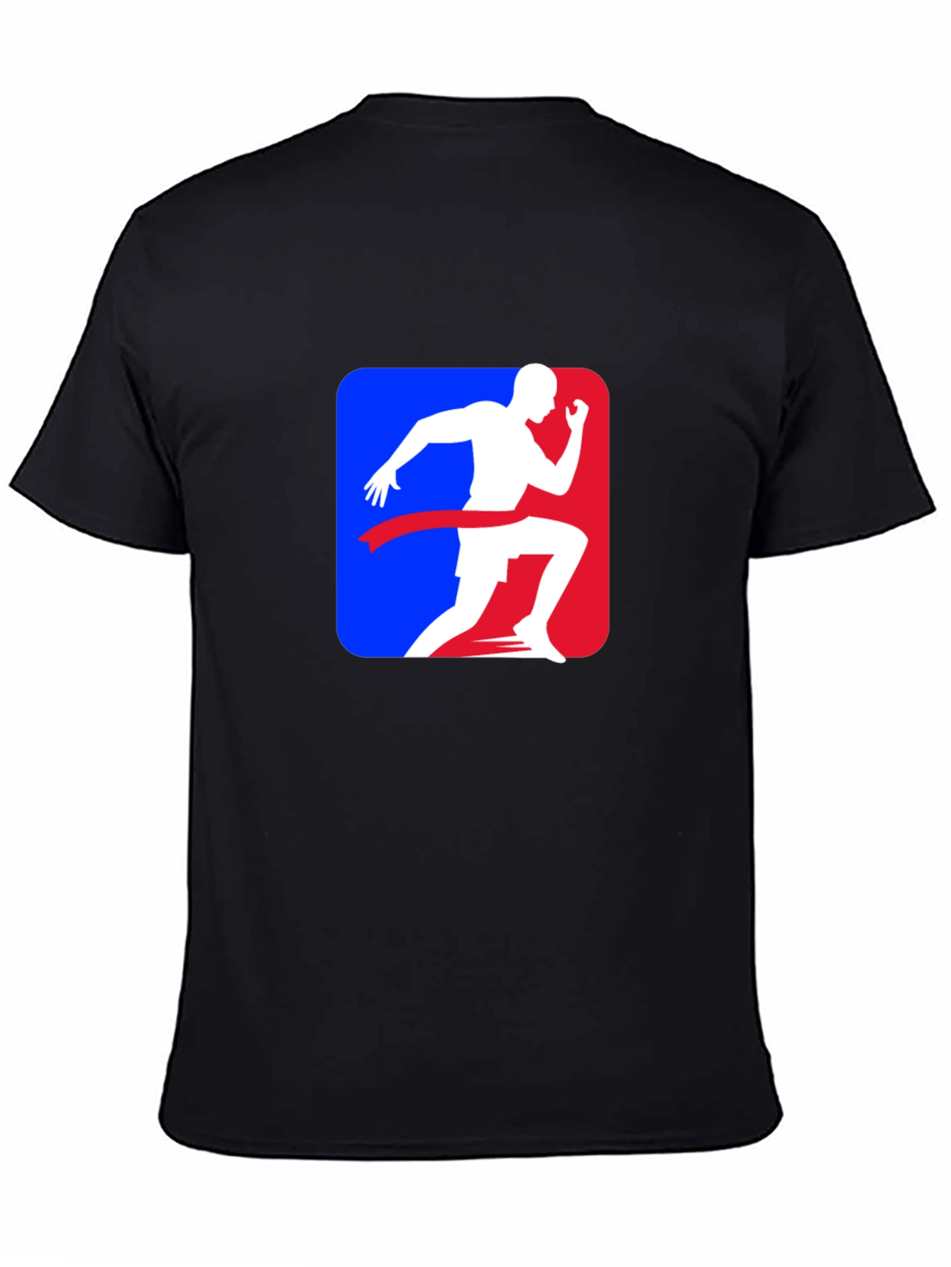 Black Runner's Finish Line Graphic Tee - Black Cotton Blend Shirt view 4