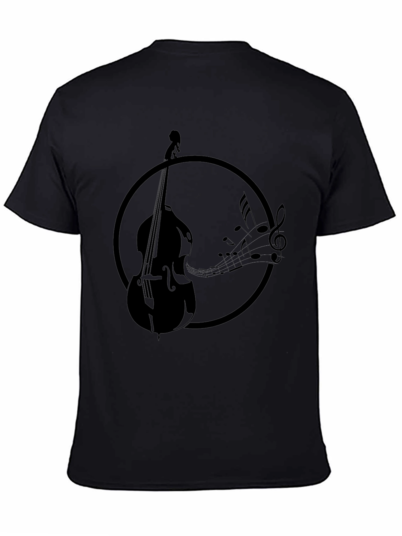 Black Bass Guitar Music T-Shirt - Black view 4