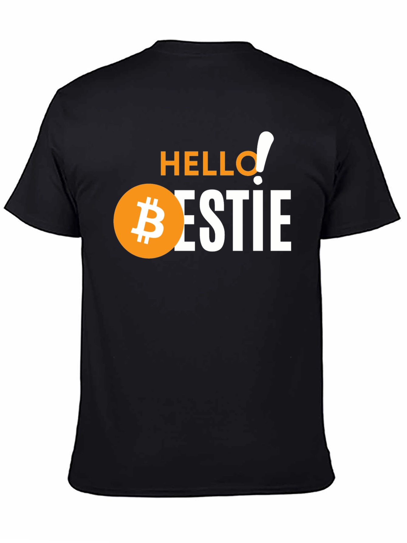Black Hello Bestie Bitcoin Graphic Tee - Crypto Lover Gift view 4