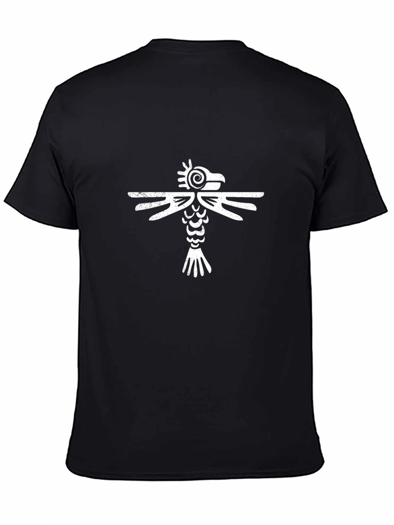 Black Tribal Bird Graphic Tee - Black view 4