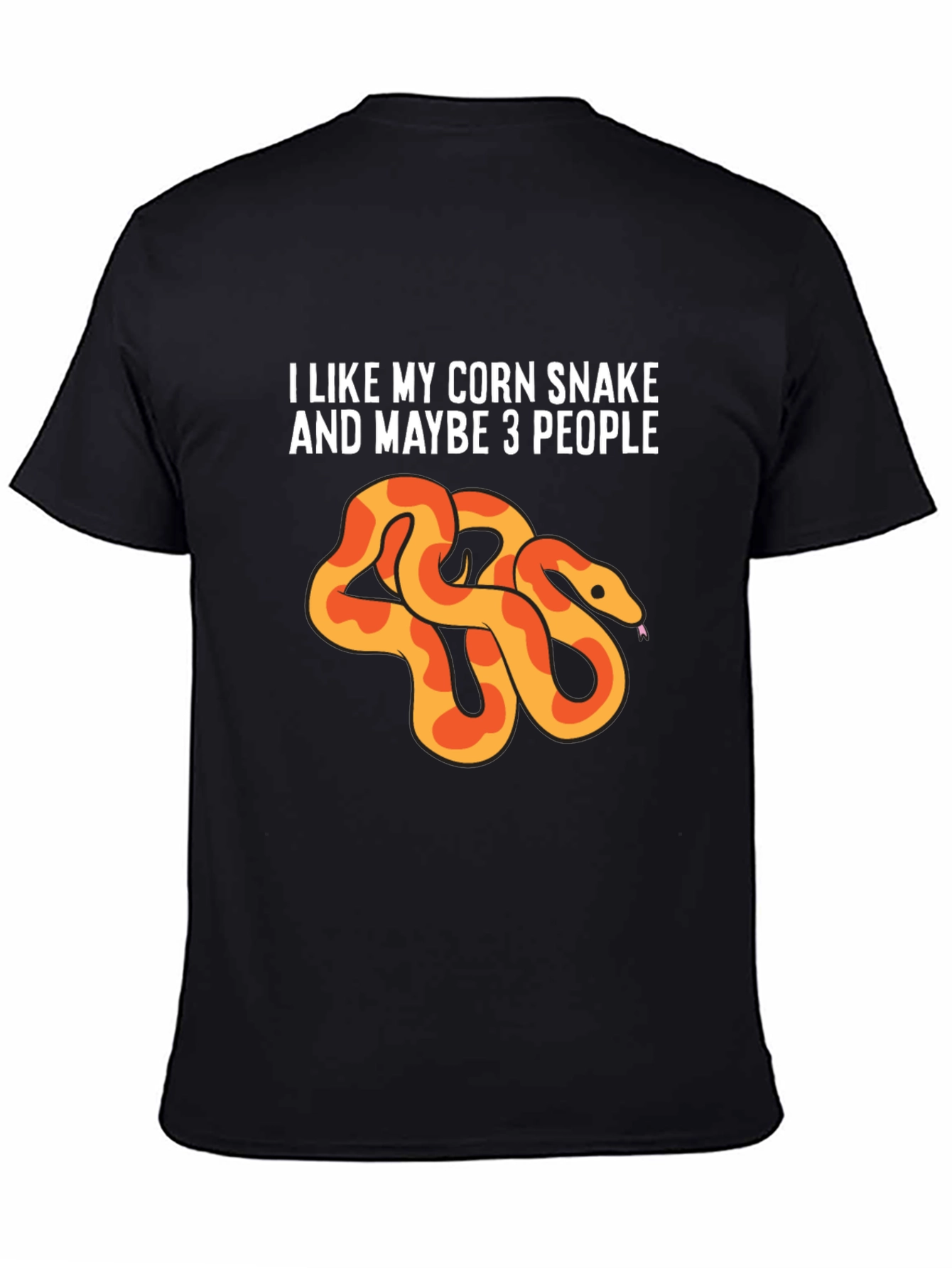 Black Corn Snake Lover Tee - I Like My Corn Snake & Maybe 3 People view 4