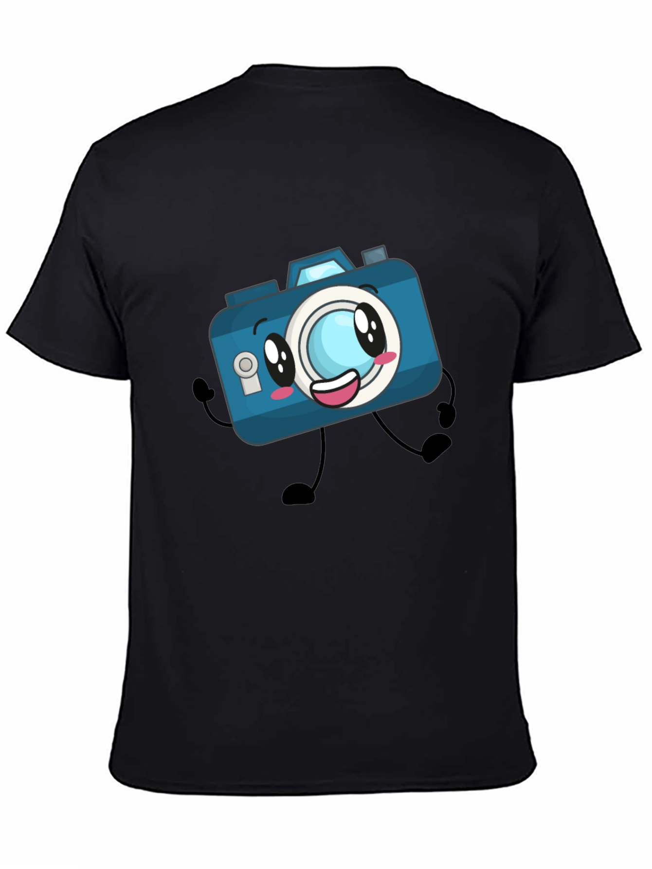 Black Cartoon Camera Black T-Shirt view 4