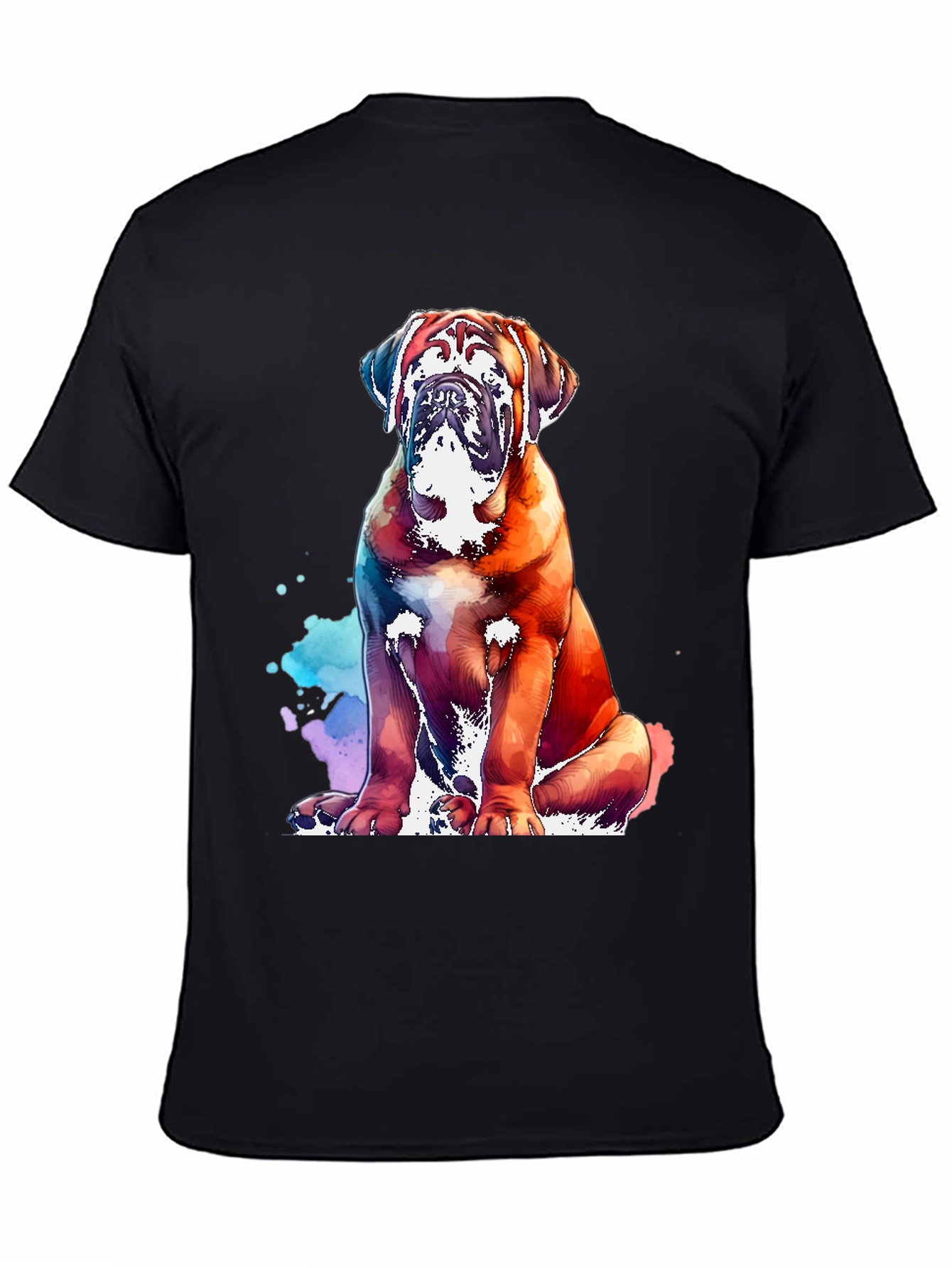 Black Watercolor Dog Graphic Tee - Black view 4