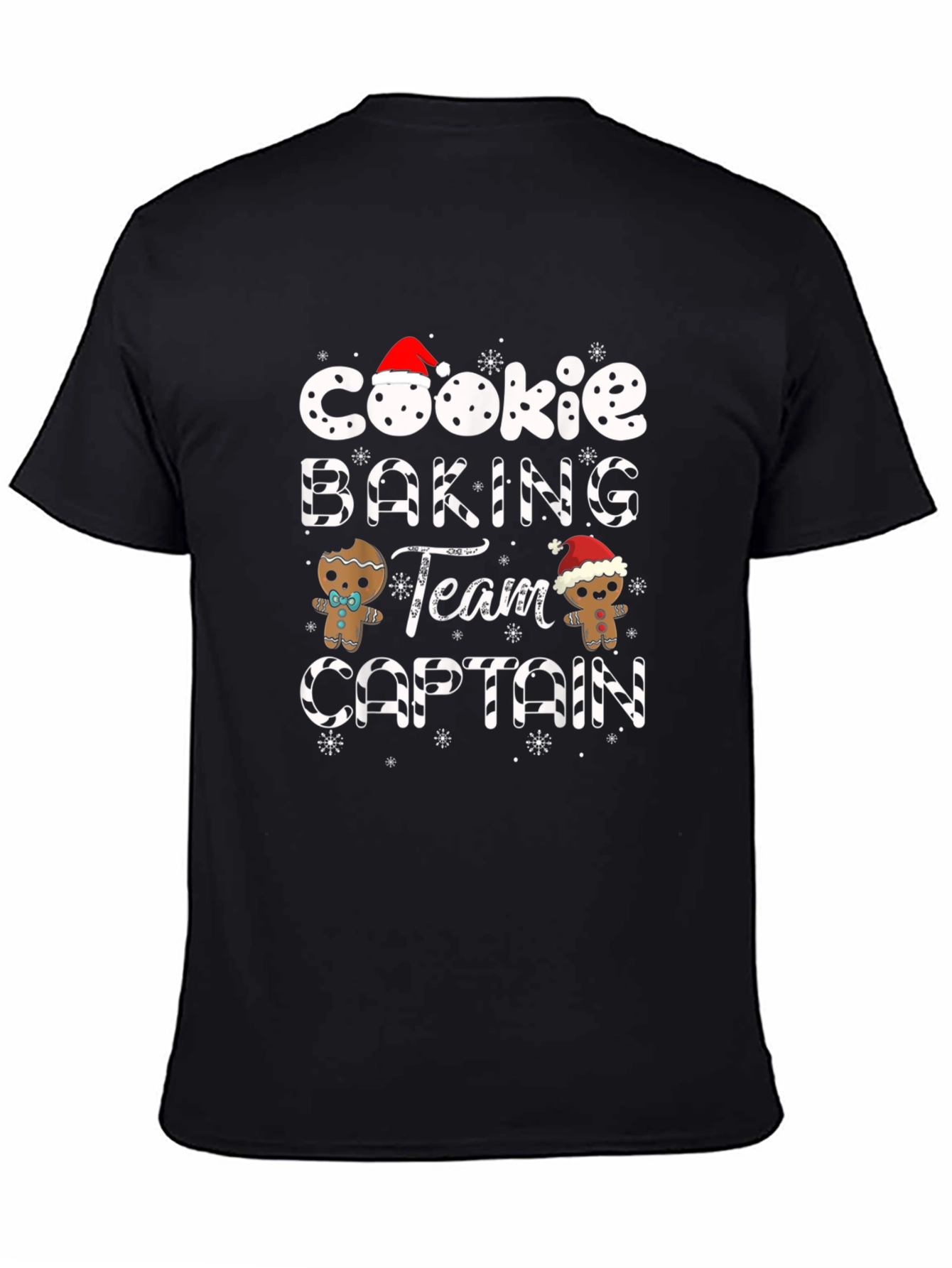 Black Cookie Baking Team Captain Holiday T-Shirt view 4