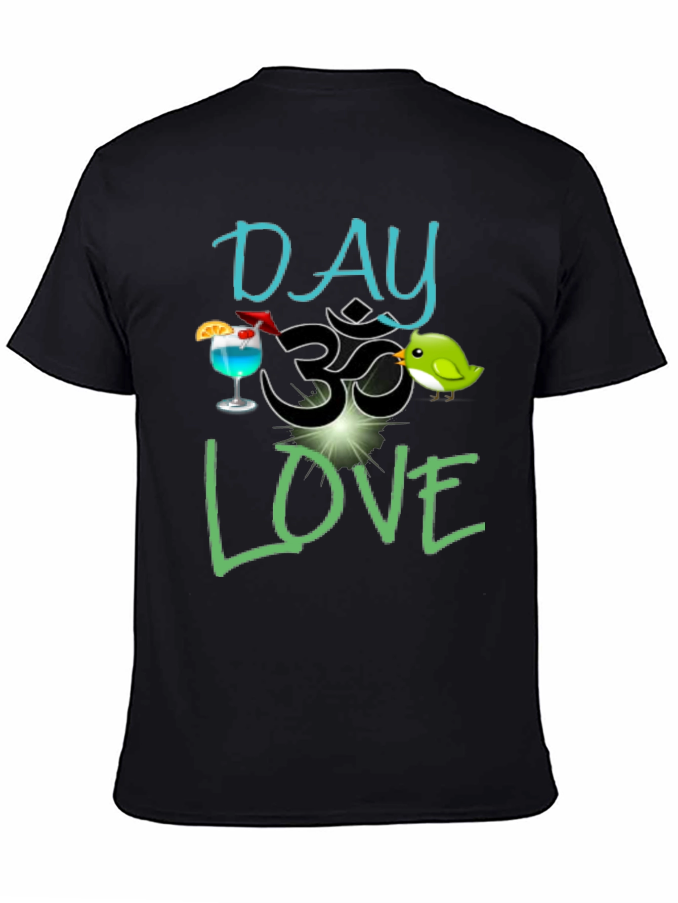 Black Day Om Love T-Shirt - Fun Graphic Tee view 4