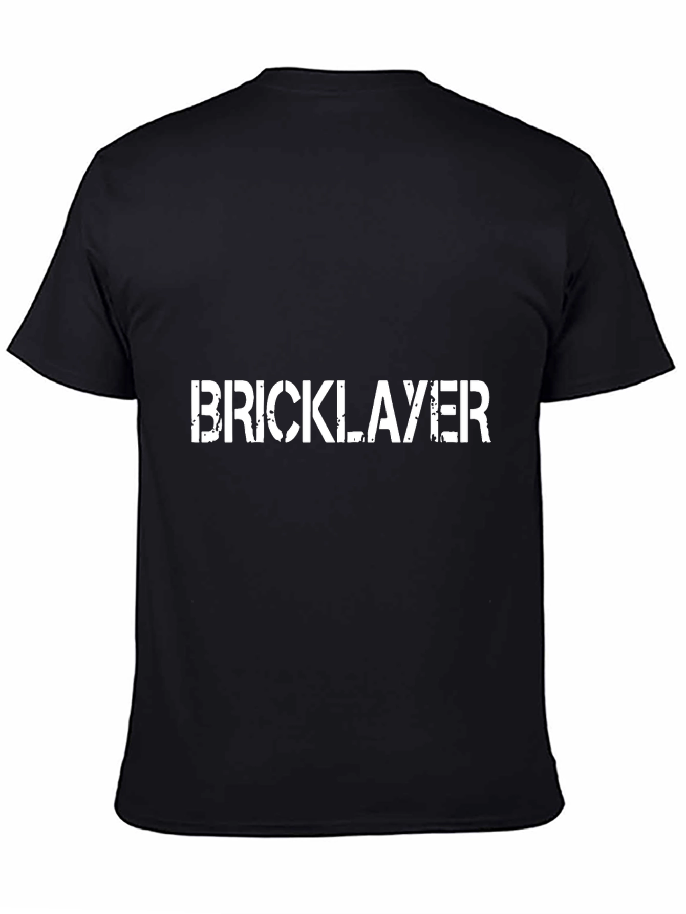 Black Bricklayer Graphic T-Shirt - Black Crew Neck Tee view 4