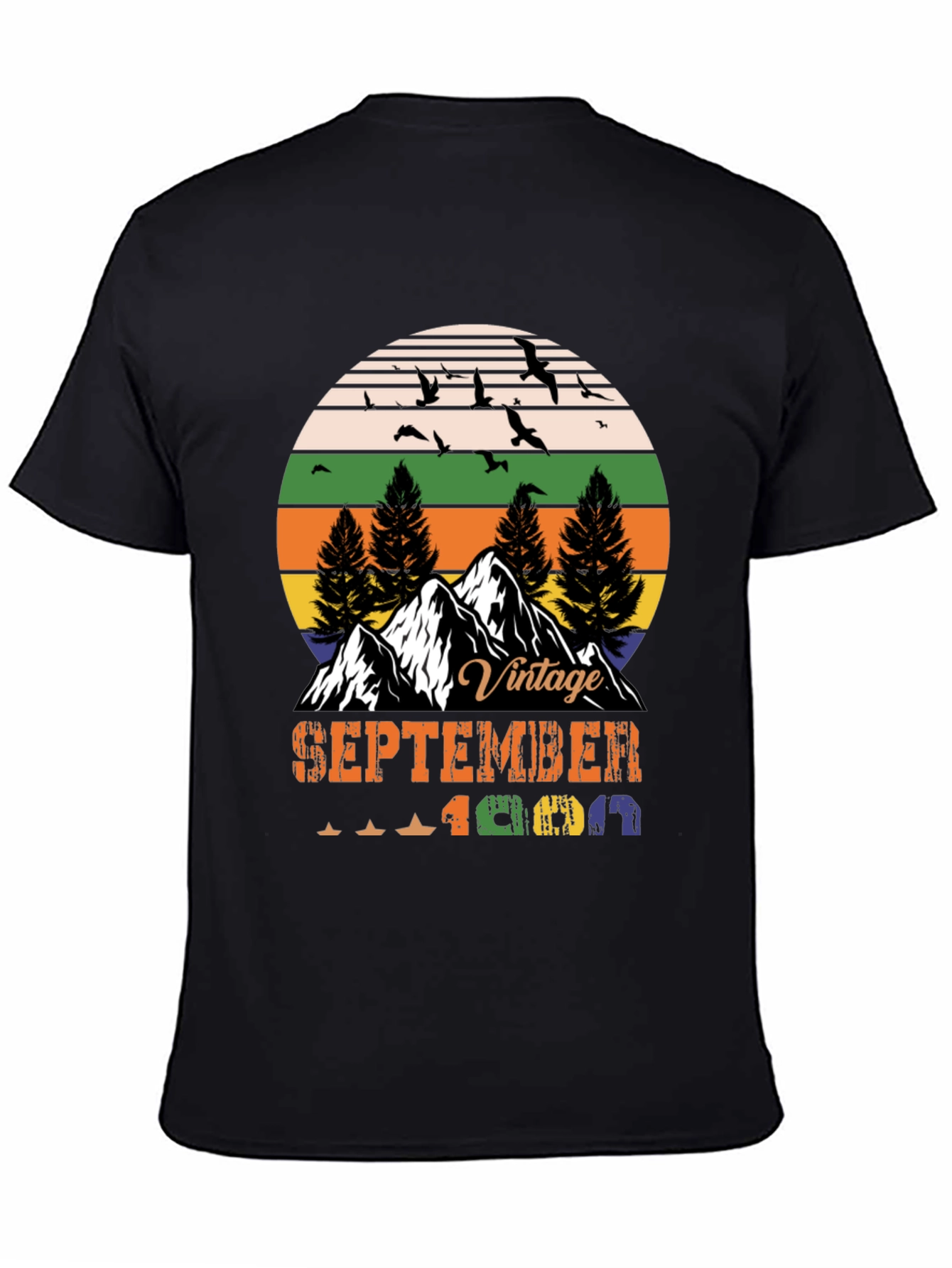 Black Vintage September 1969 T-Shirt view 4