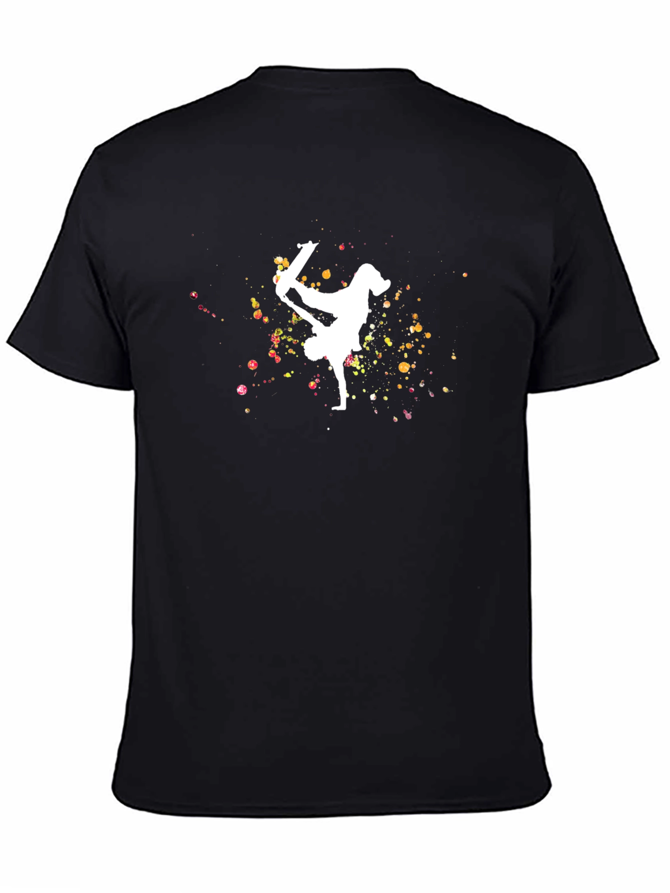 Black Skateboarder Silhouette Tee - Stylish Black T-Shirt view 4