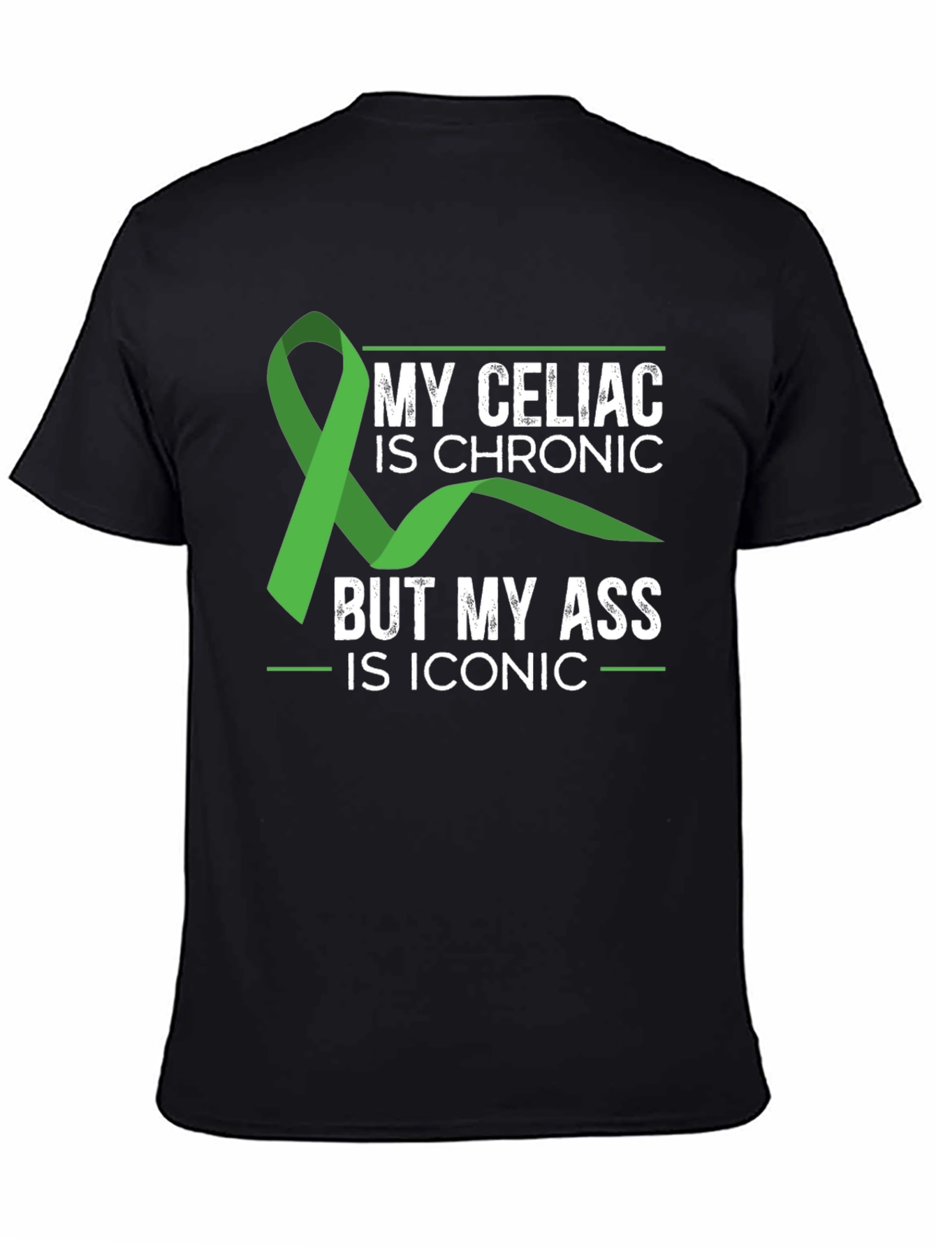 Black Celiac Awareness T-Shirt - Iconic Style, Chronic Condition view 4