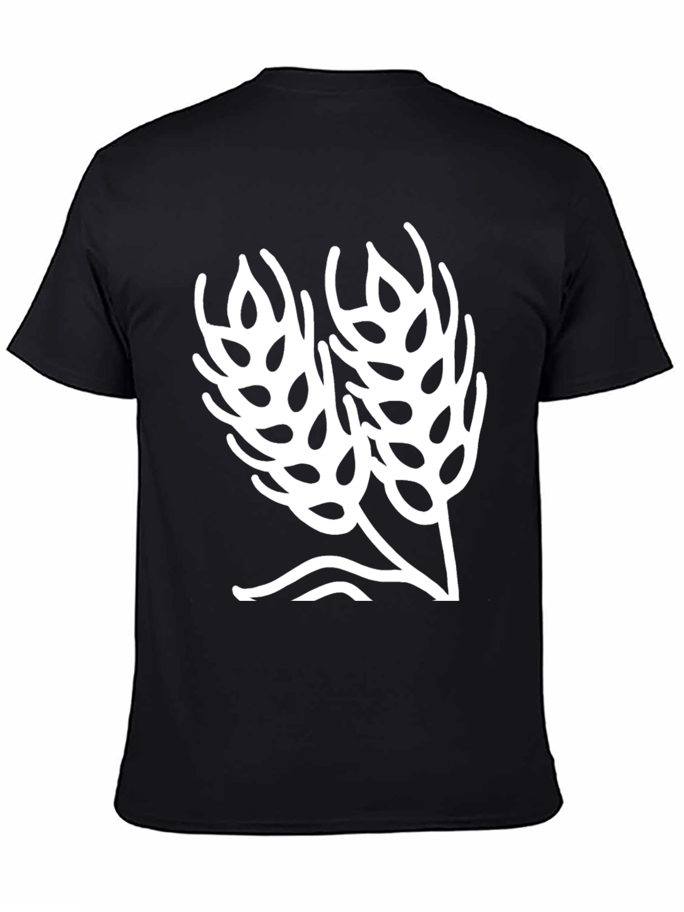 Black Wheat Graphic Black T-Shirt view 4