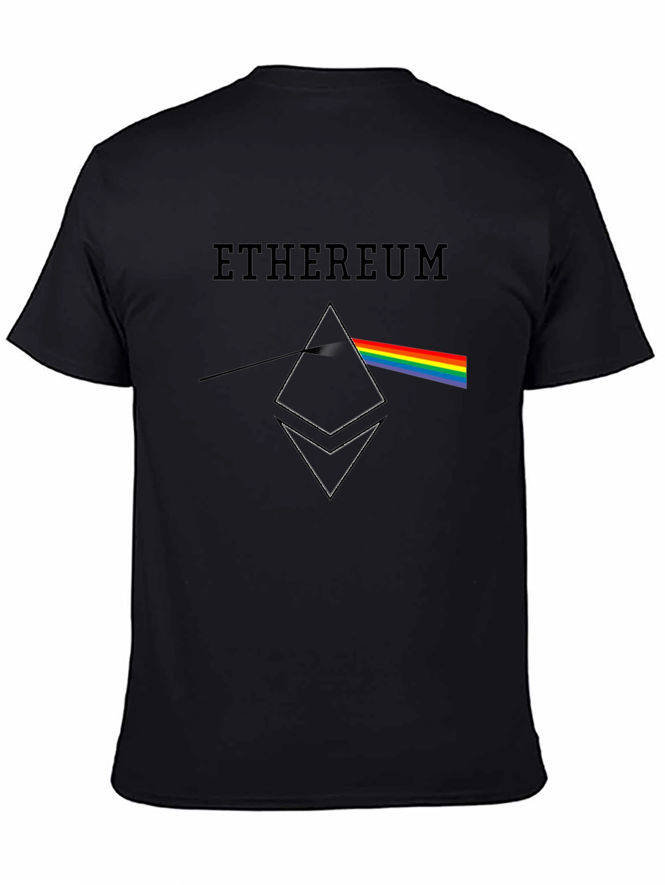Black Ethereum Prism T-Shirt: Crypto Meets Classic Design view 4