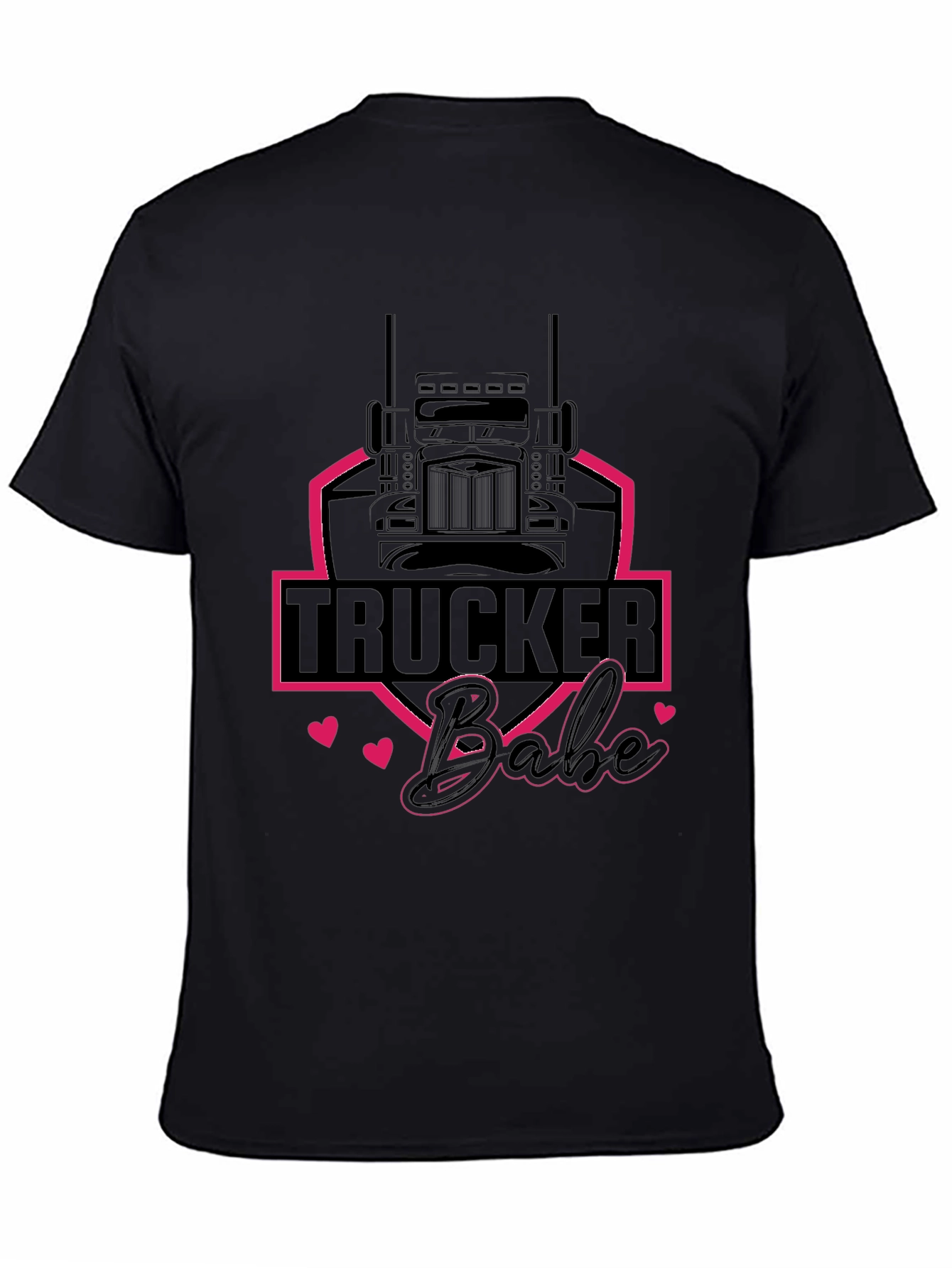 Black Trucker Babe Graphic Tee - Black view 4