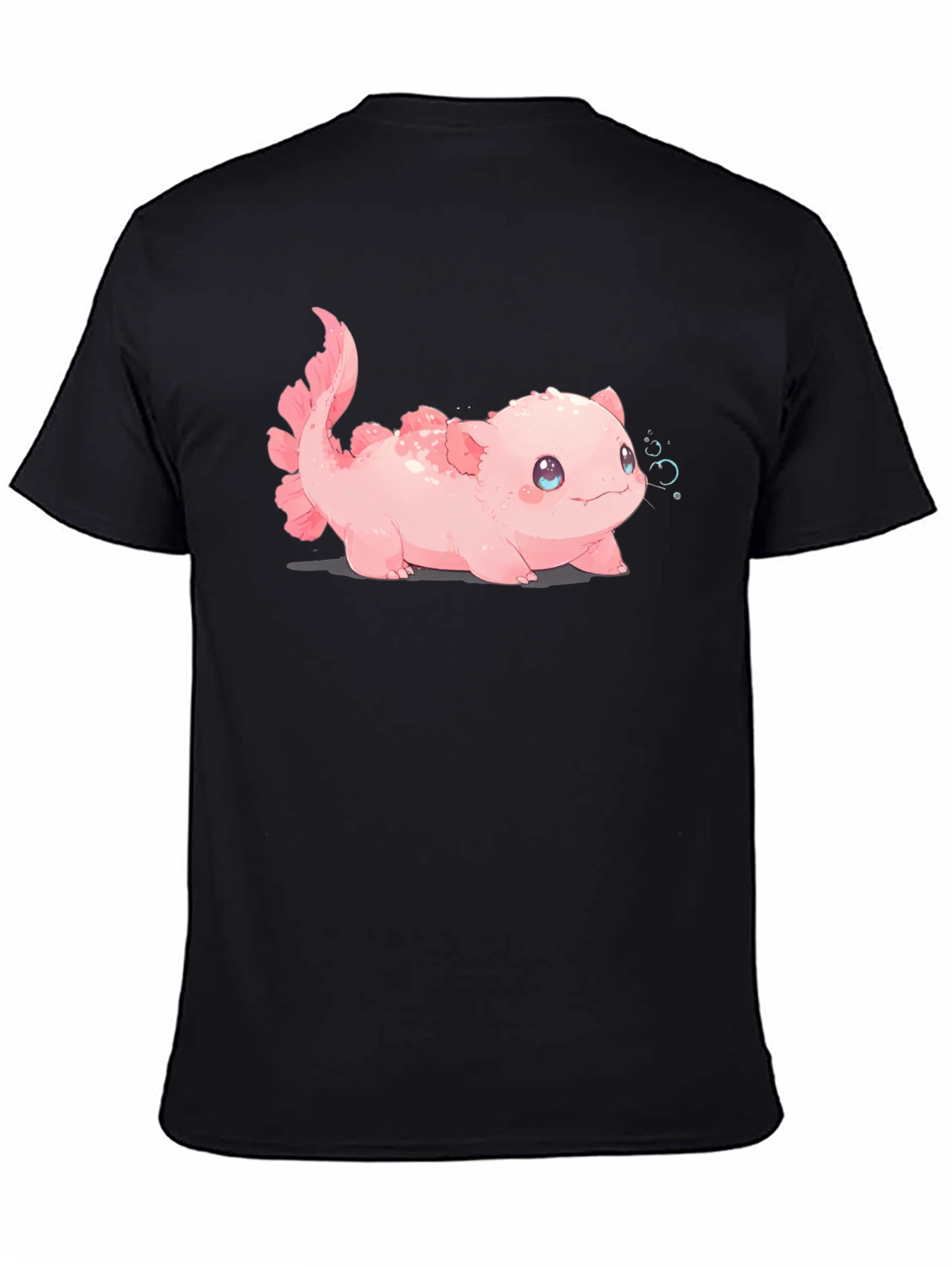 Cute Axolotl Graphic Tee - Black T-Shirt - 4