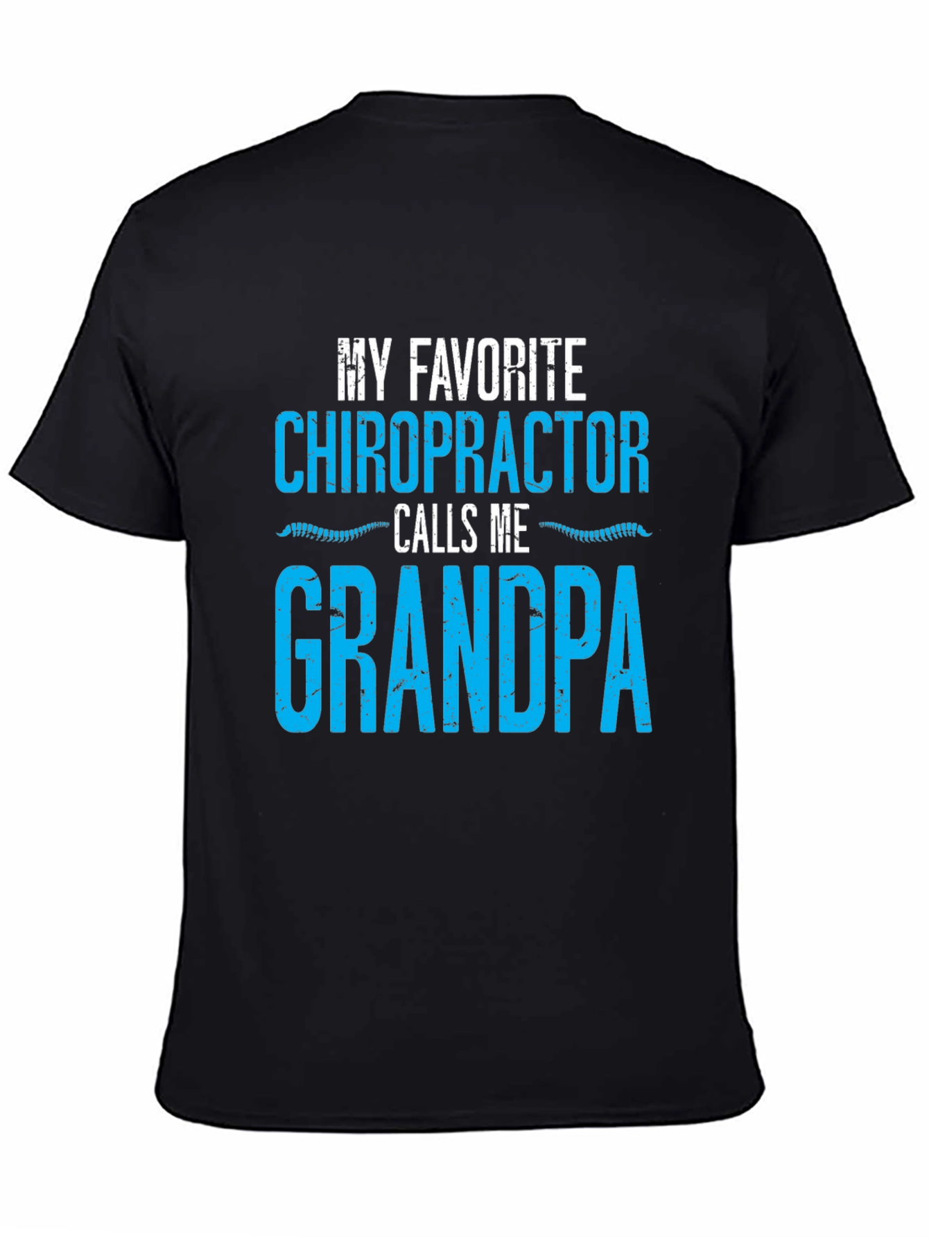 Black Chiropractor Grandpa T-Shirt Funny Gift view 4