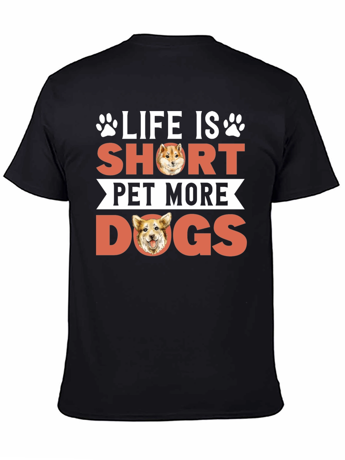 Black Life is Short Pet More Dogs Graphic Tee view 4