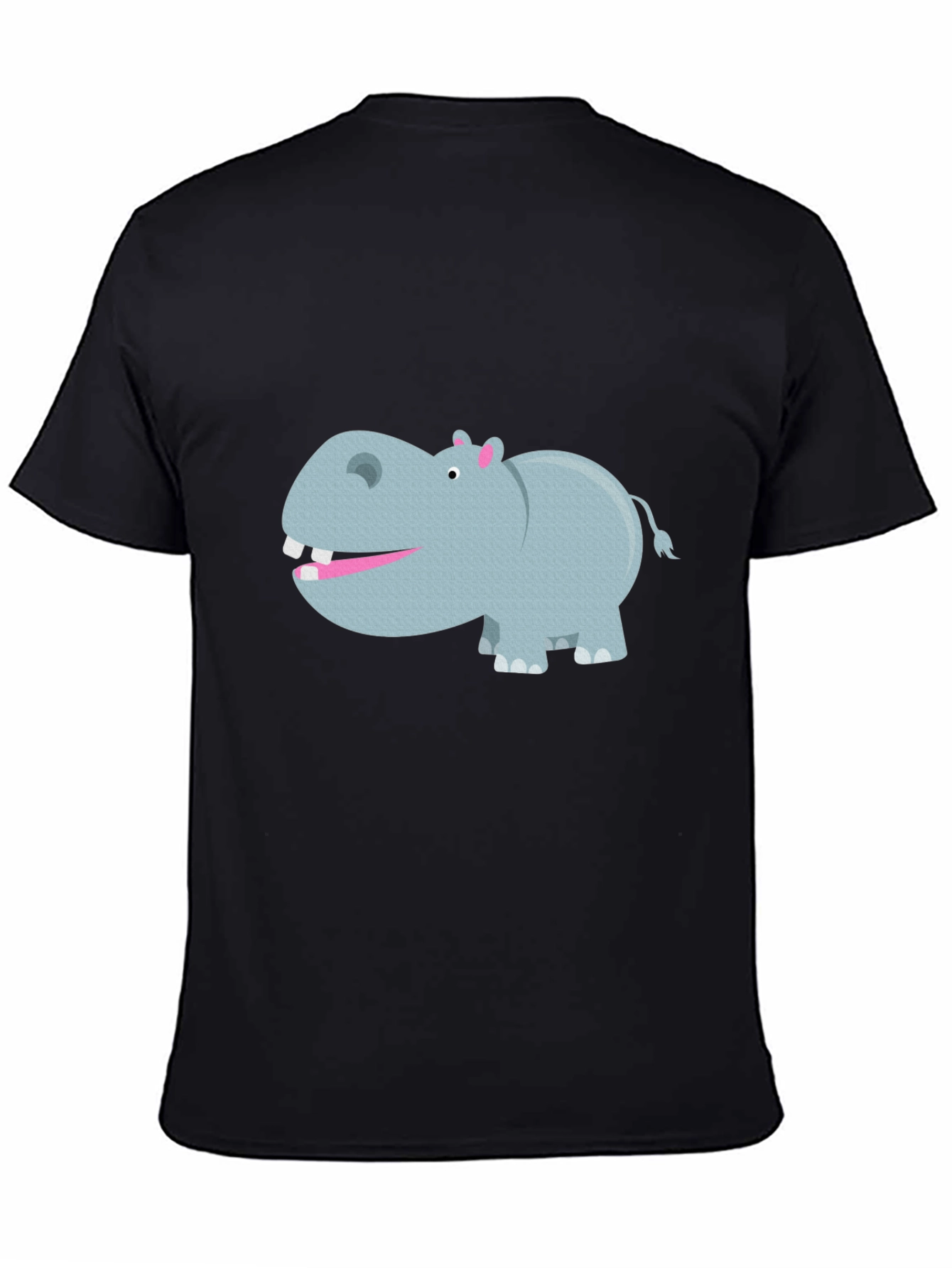 Black Hippo Graphic Tee - Comfortable Black Cotton T-Shirt view 4