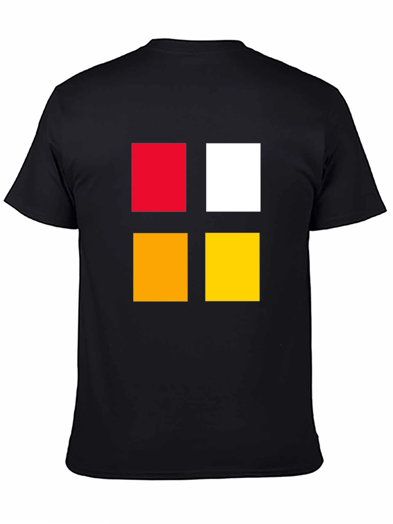Black Colorful Block Graphic Tee - Bold & Modern Design view 4