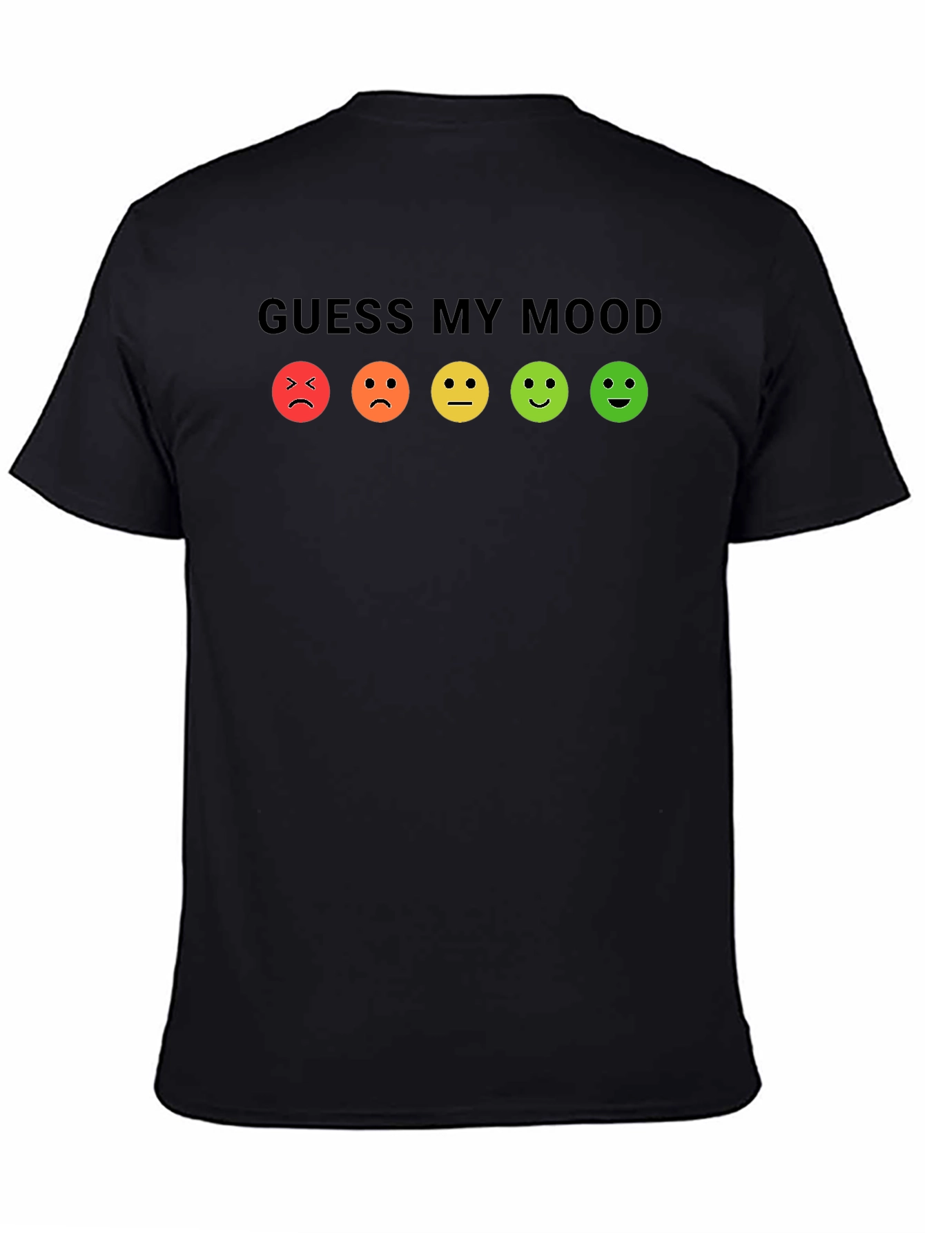 Black Guess My Mood T-Shirt - Funny Emoji Tee view 4