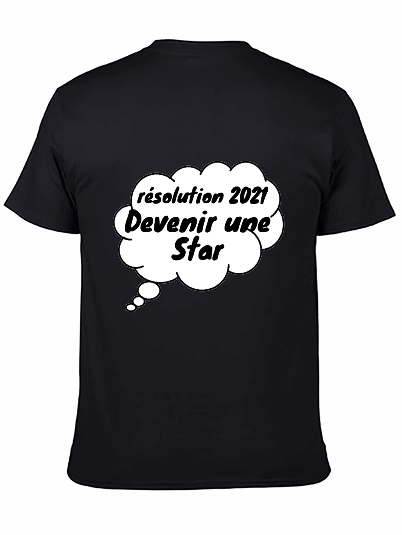 Black Funny 2021 Resolution Star Graphic T-Shirt view 4