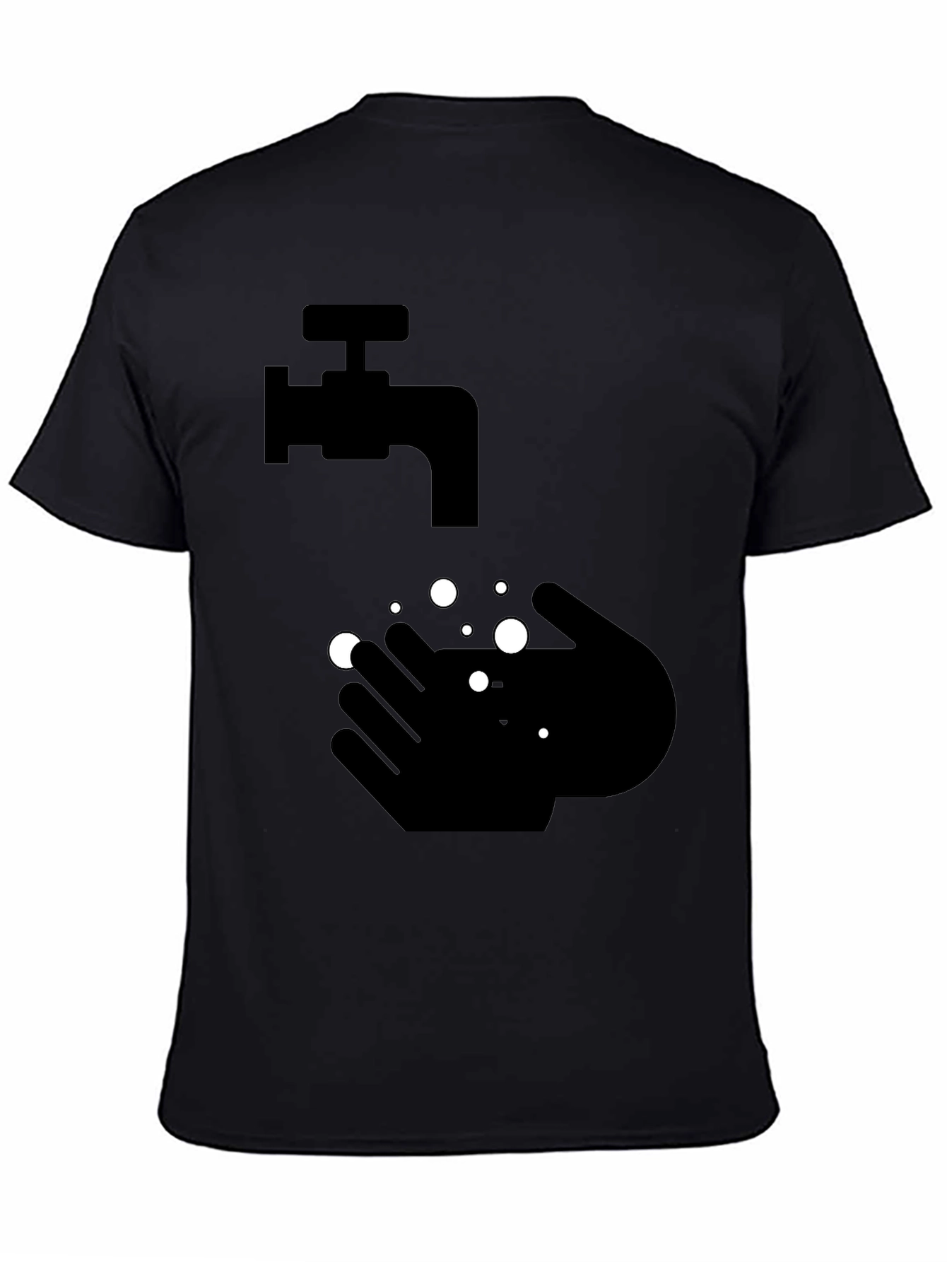 Black Wash Your Hands Graphic Tee - Black view 4