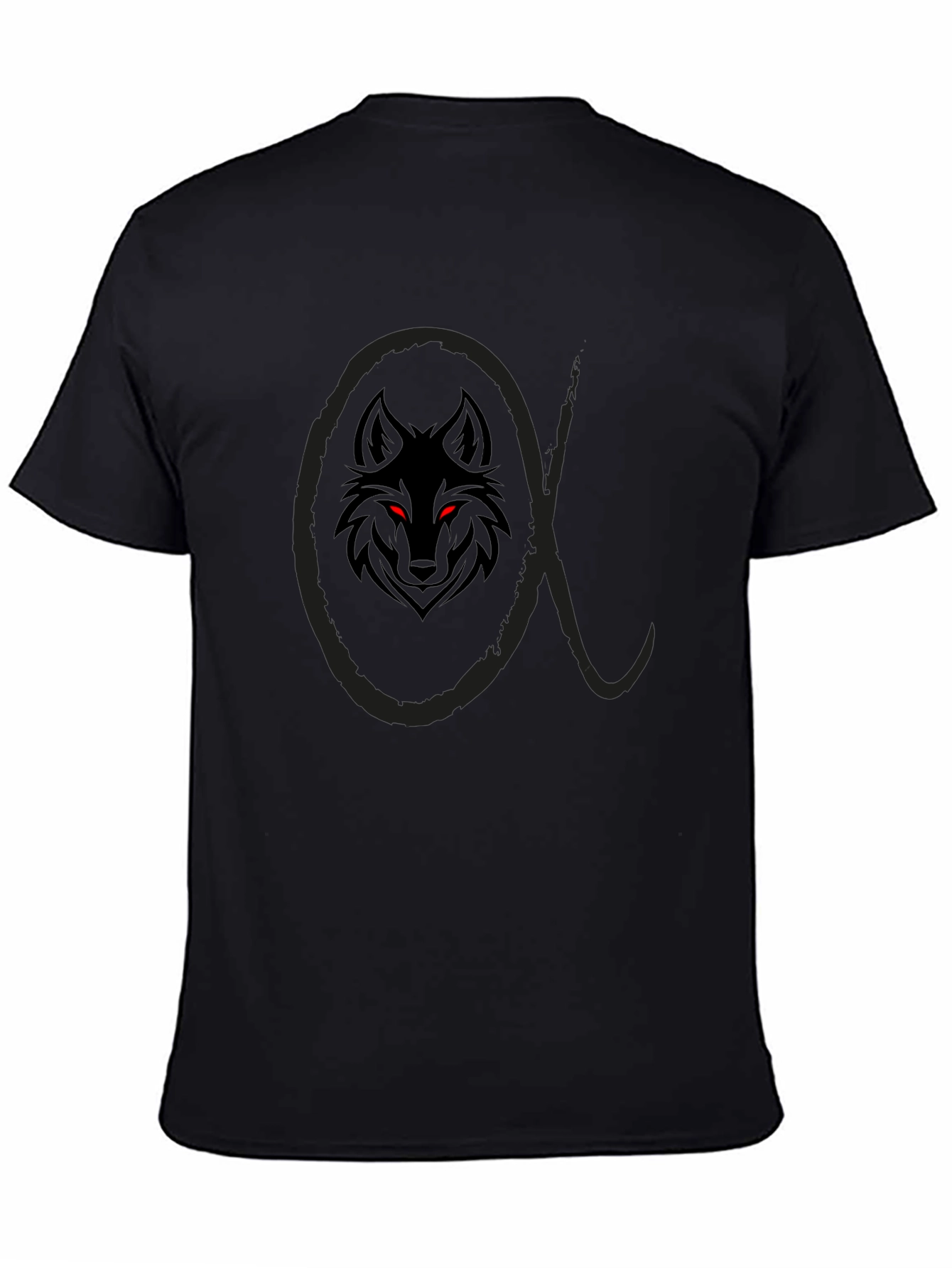 Black Alpha Wolf Graphic Tee - Premium Black T-Shirt view 4