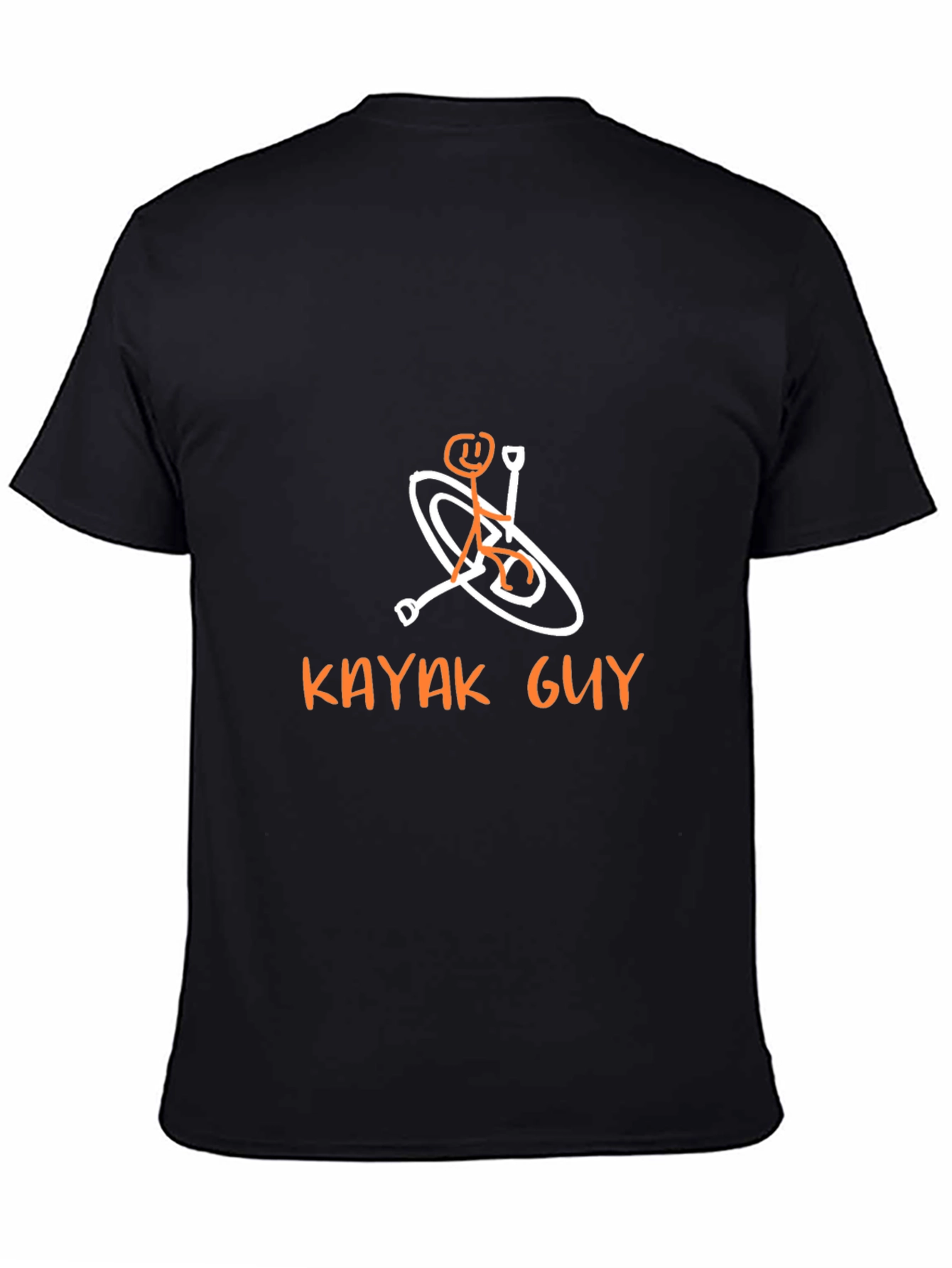 Black Kayaking Stick Figure Graphic Tee - Black view 4