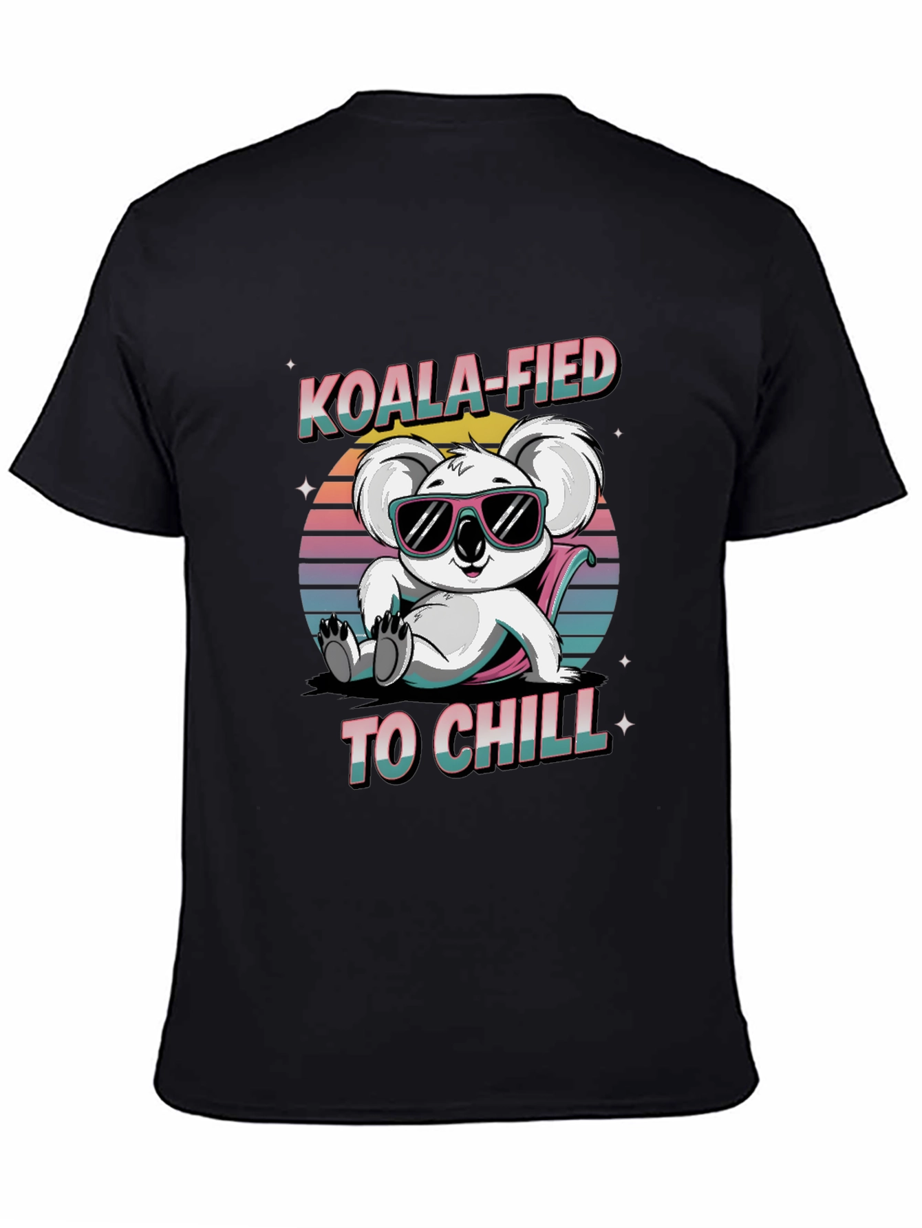 Black Koala-fied To Chill Graphic T-Shirt view 4