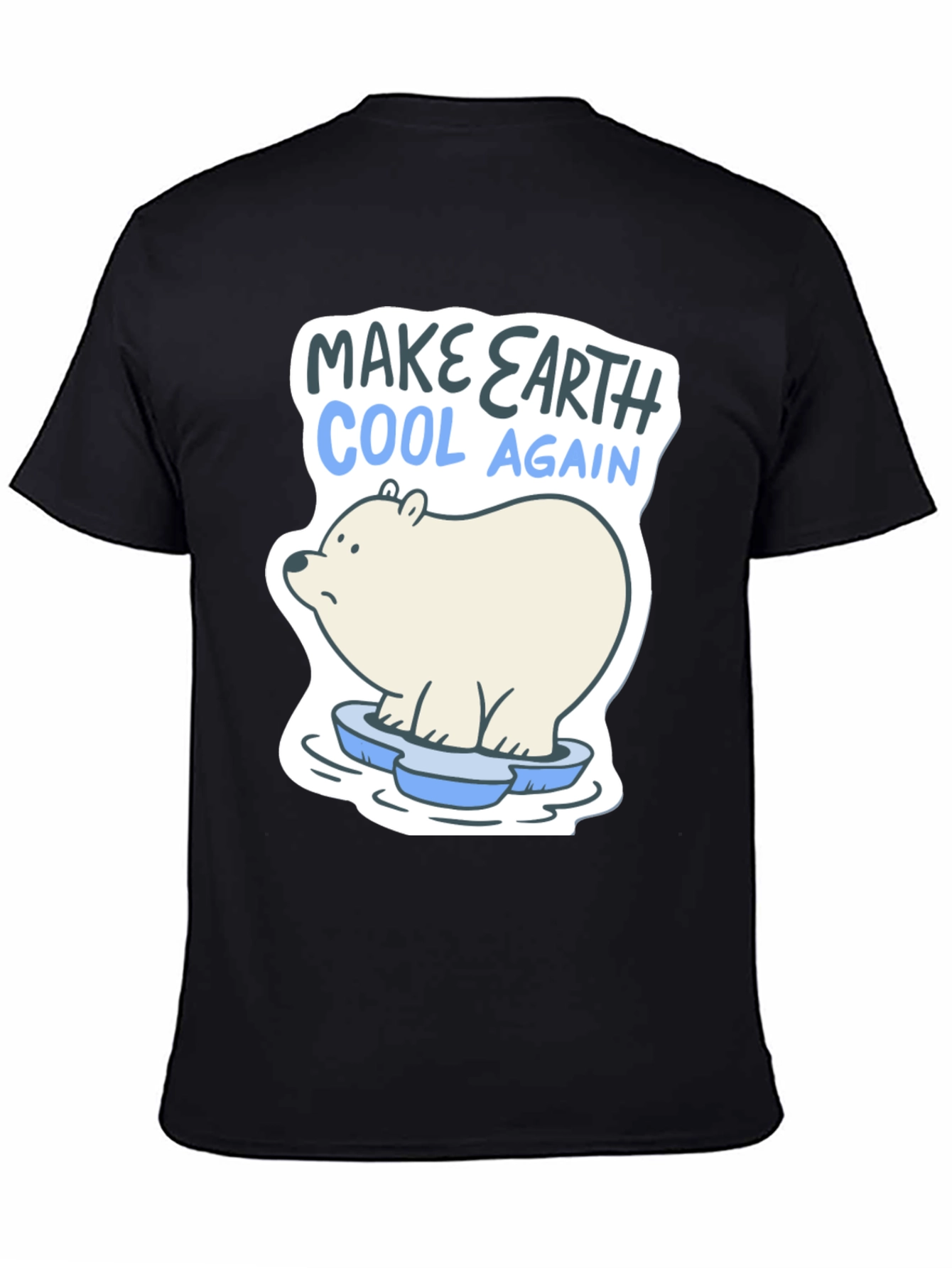 Black Make Earth Cool Again Polar Bear T-Shirt view 4