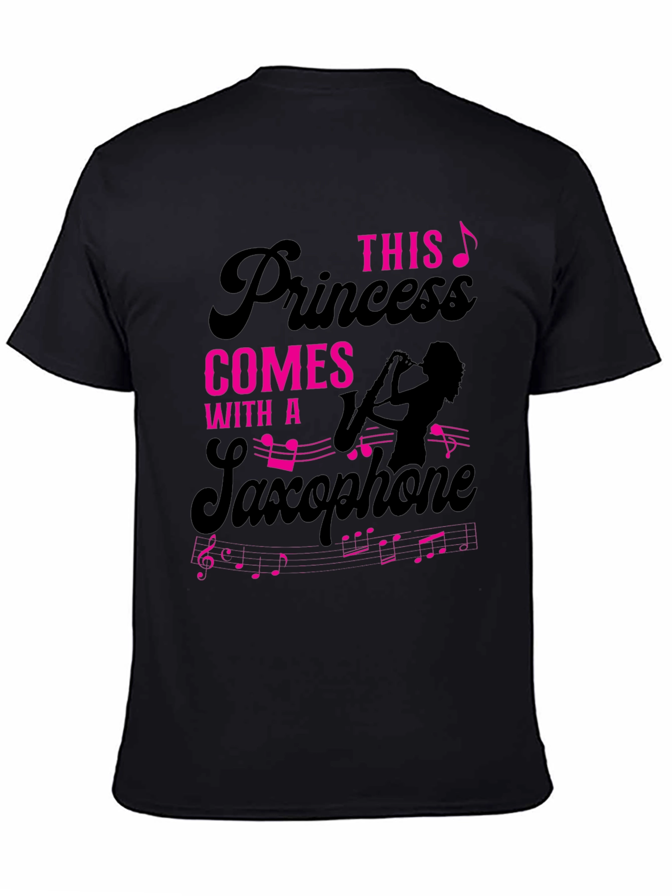 Black Princess Saxophone T-Shirt - Musician Tee view 4
