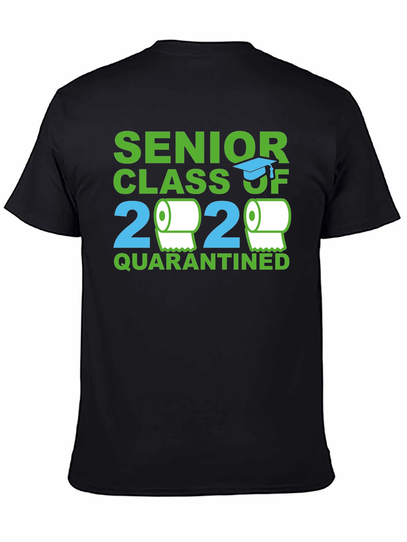 Black Senior Class 2020 Quarantined Novelty T-Shirt view 4