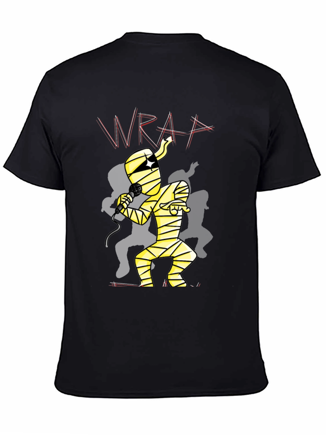 Black Mummy Rapper Graphic Tee - Black Cotton T-Shirt view 4