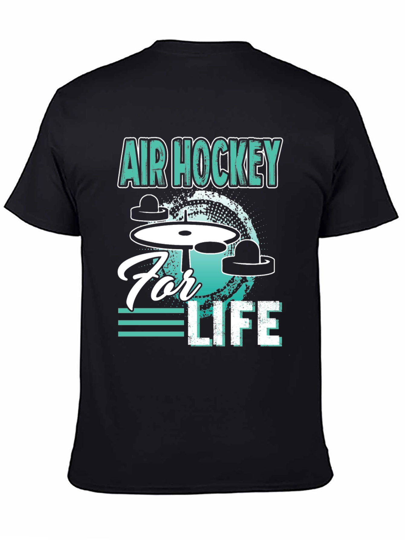 Black Air Hockey for Life Graphic Tee view 4