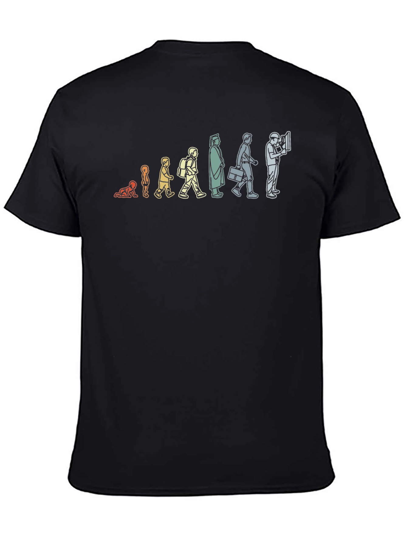 Black Evolution of Work T-Shirt - Black Crew Neck view 4