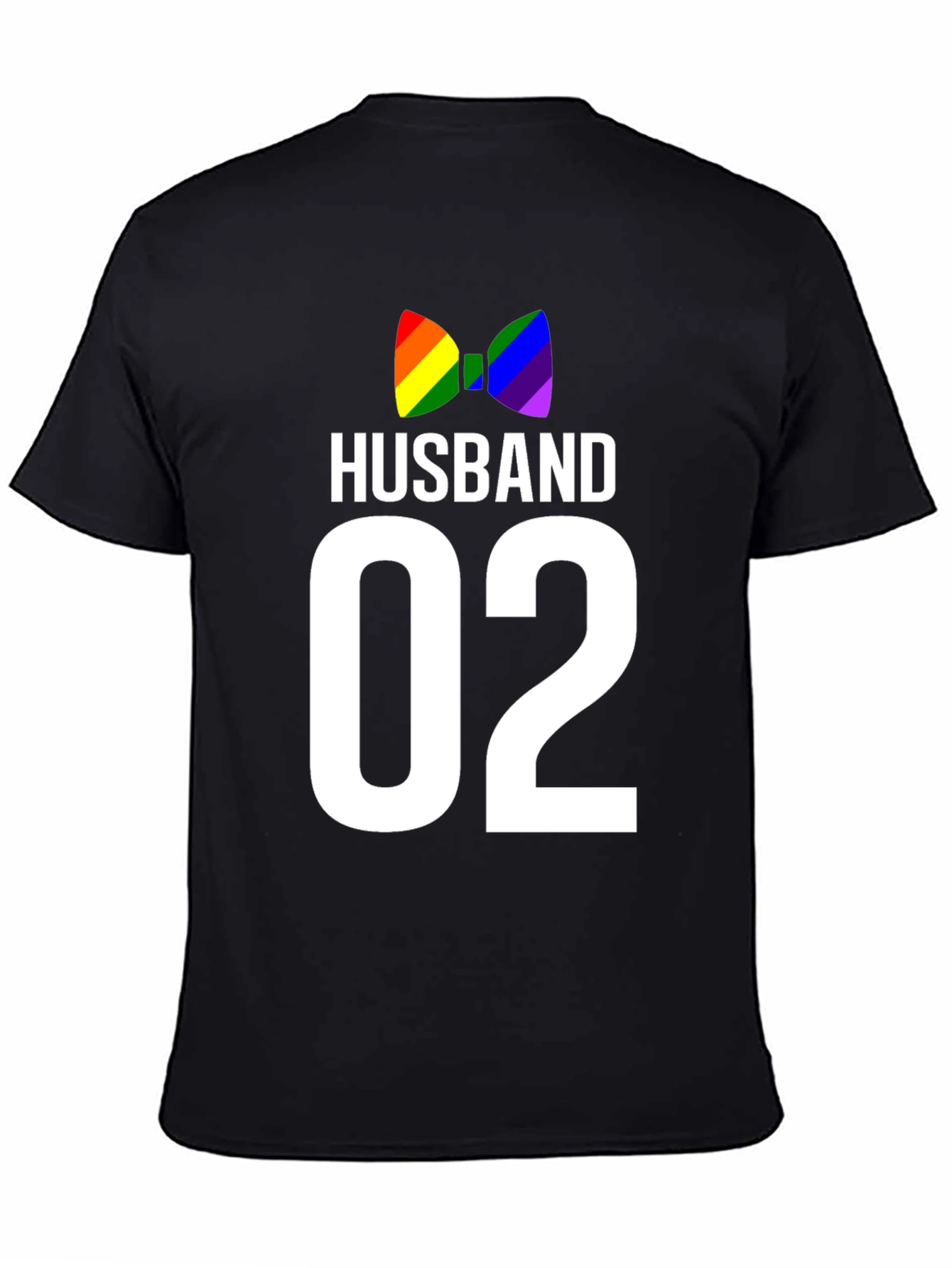 Black Husband 02 LGBT Pride Bow Tie Graphic Tee view 4