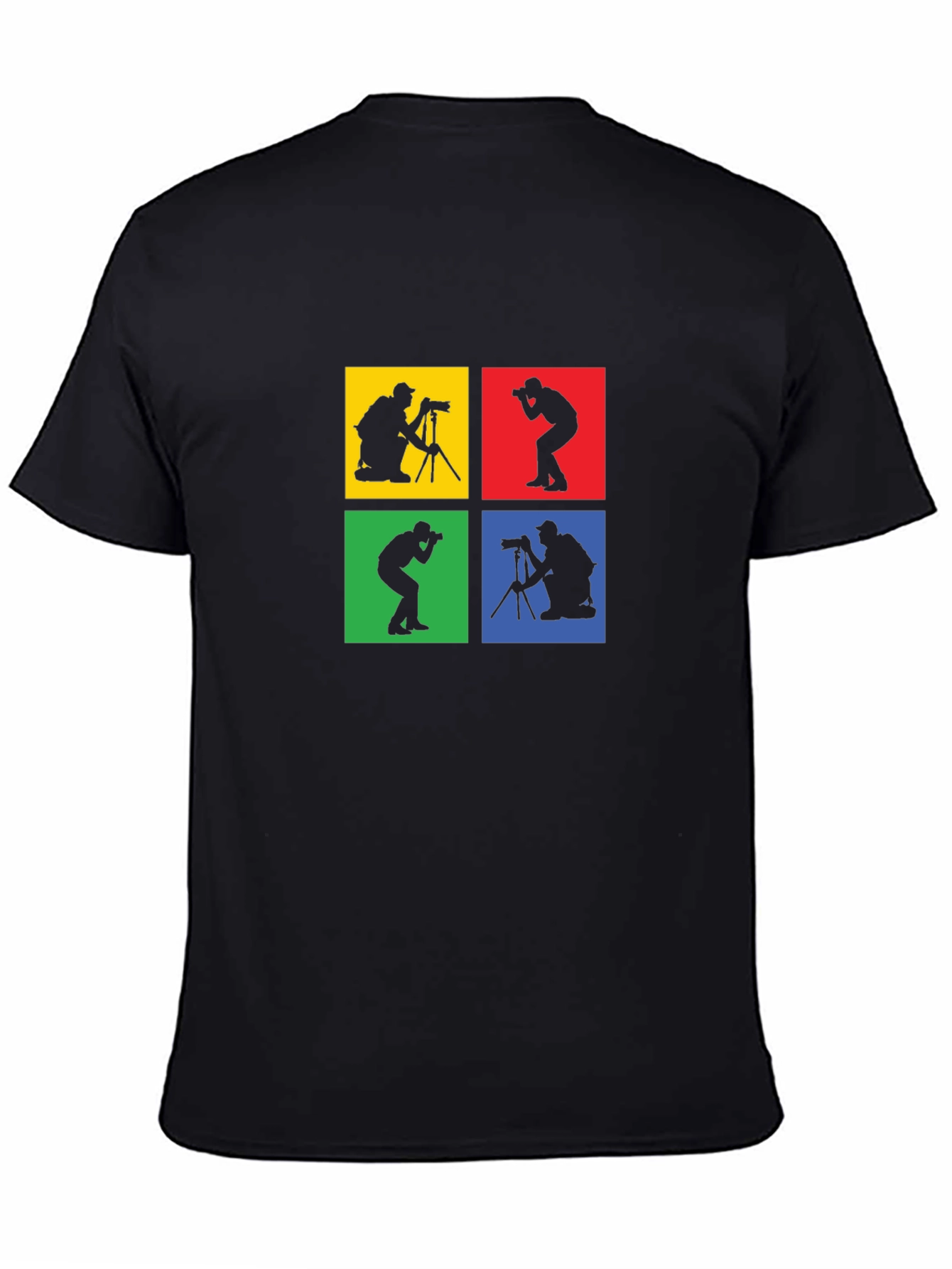 Black Photographer Silhouette Graphic T-Shirt view 4