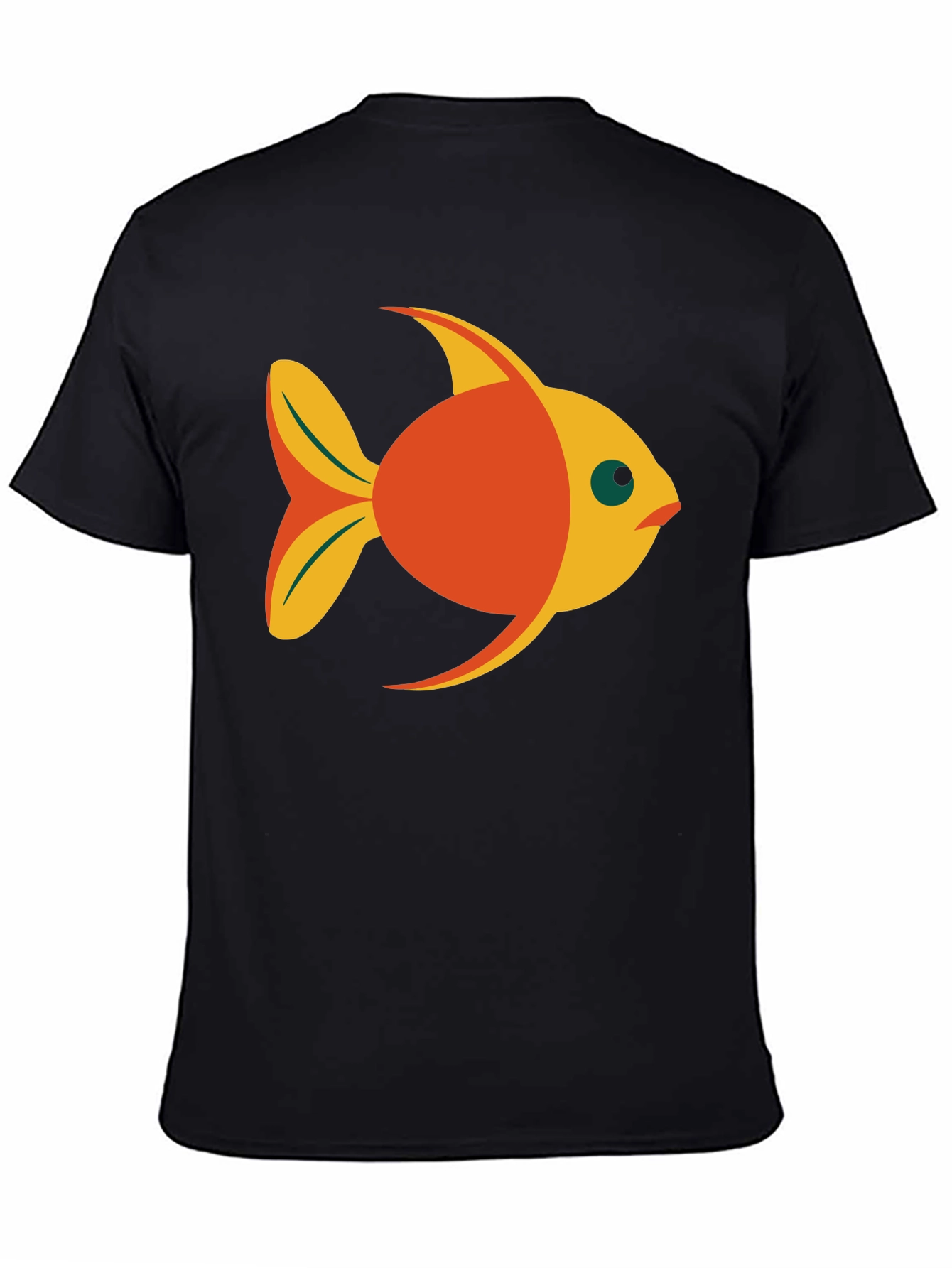 Black Fish Graphic Black T-Shirt - Fun Casual Wear view 4