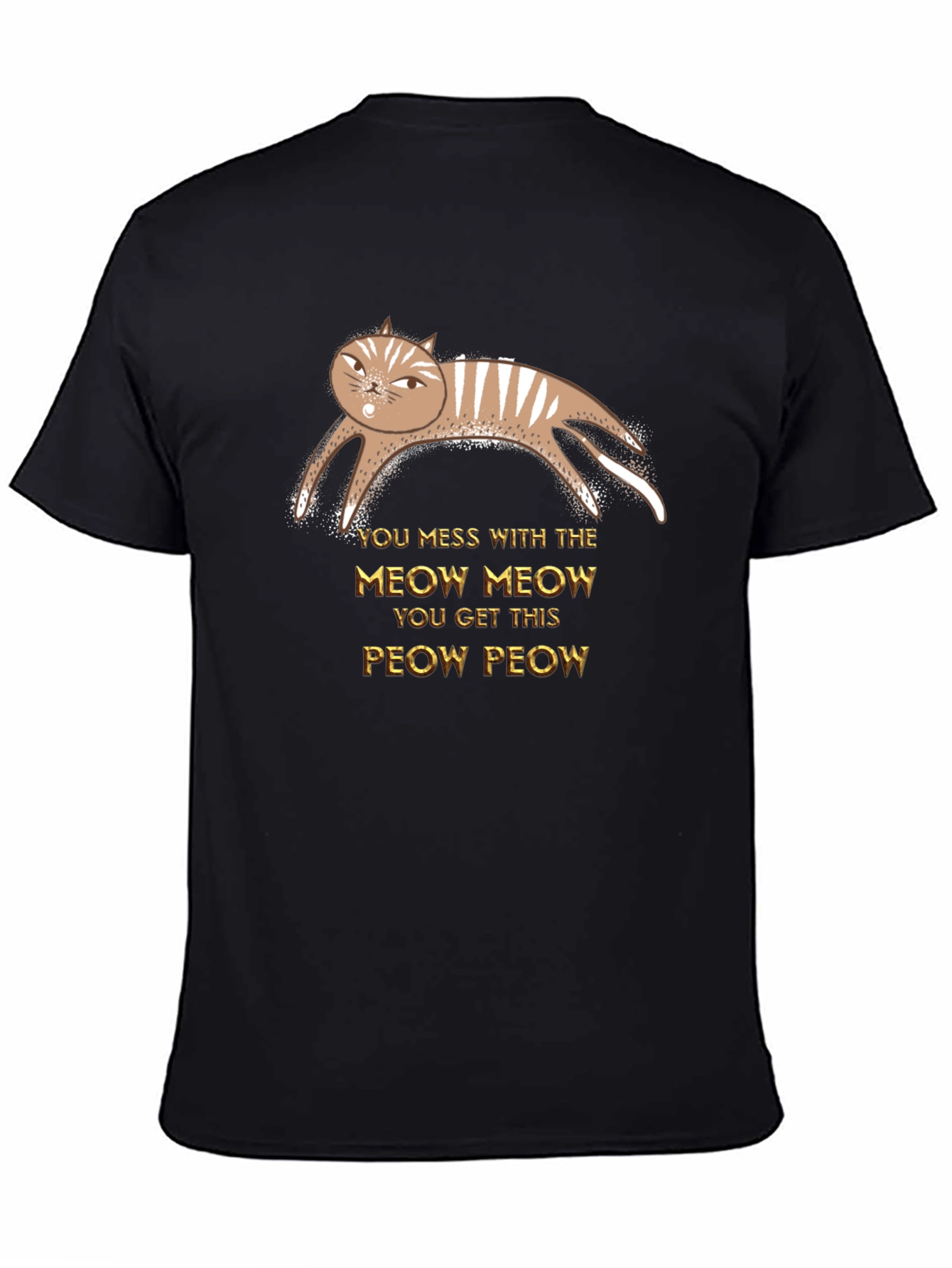 Black You Mess With Meow Cat Graphic Tee view 4